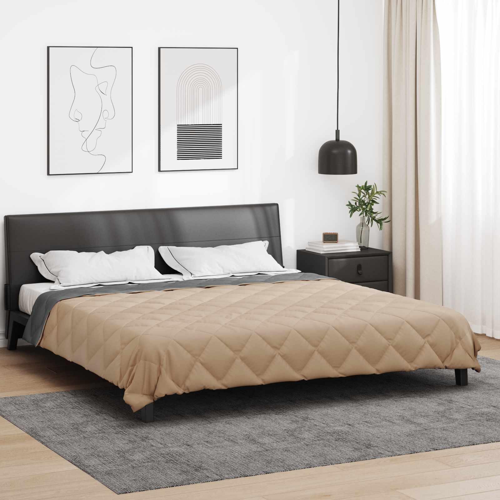 Puni pokrivač za cijelu godinu Antracit i taupe 220 x 240 cm