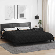 Zimska pokrivača Crna i taupe 240 x 260 cm Mikrovlakna