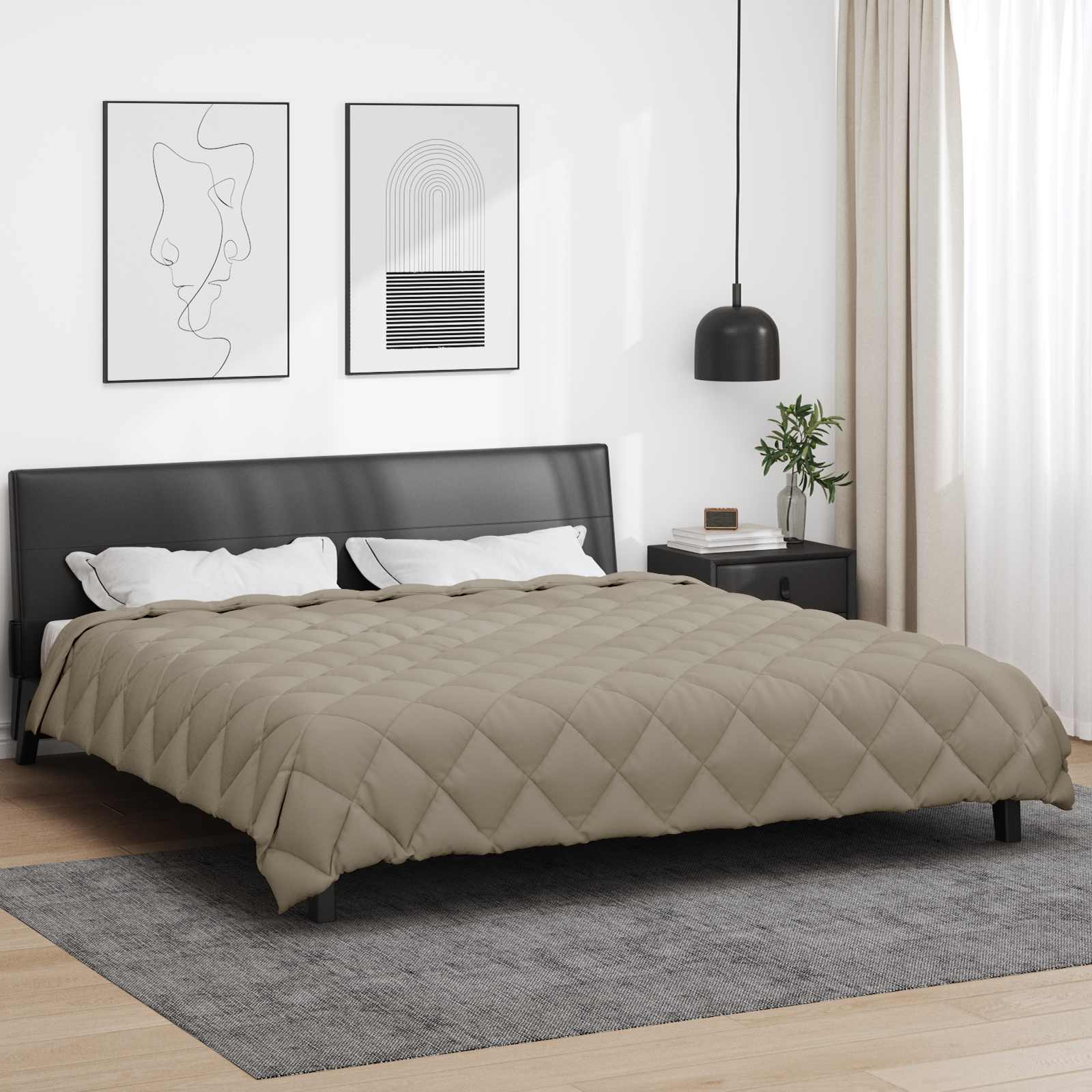 Zimska pokrivača Svijetlo siva 200 x 200 cm Mikrovlakna