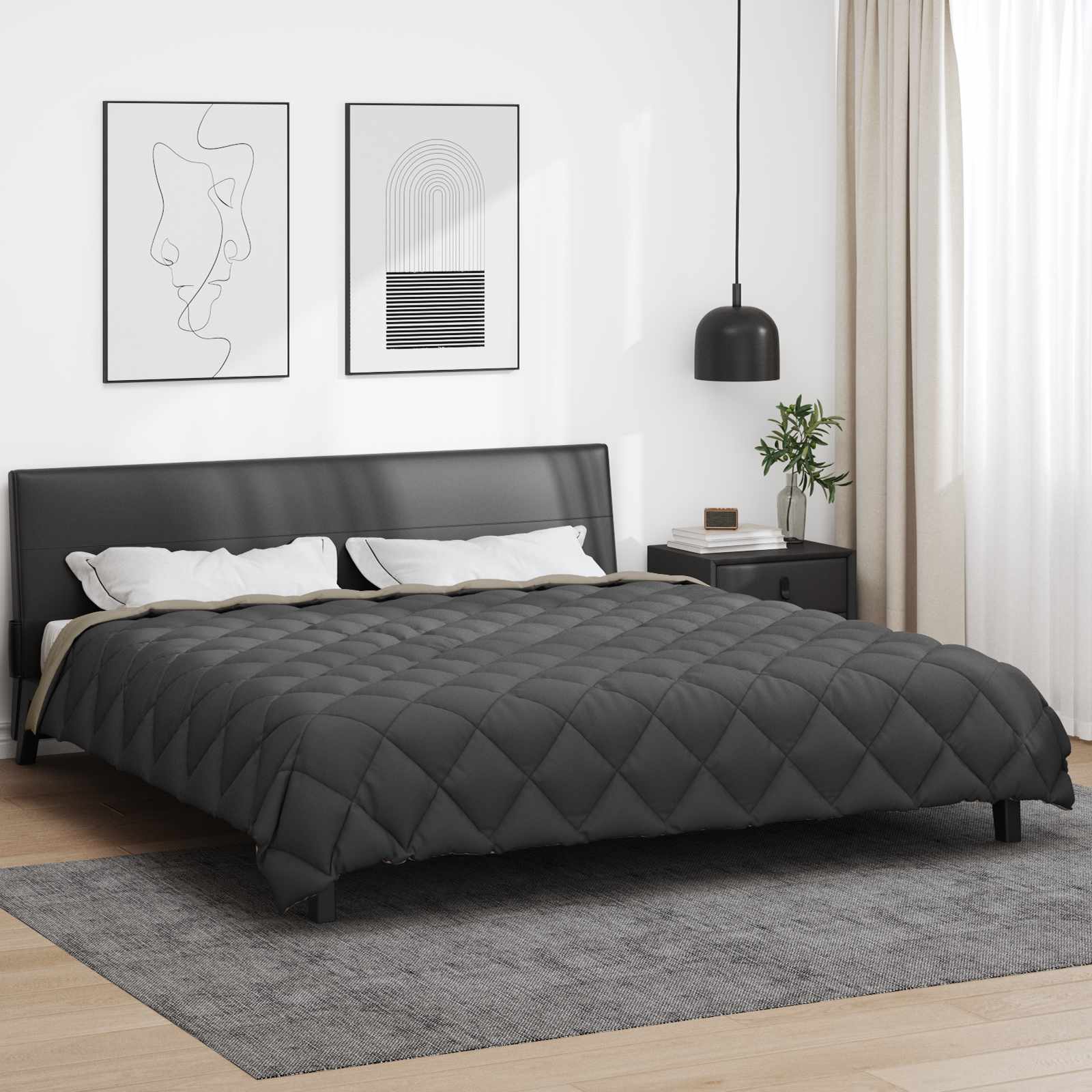 Zimska pokrivača Svijetlo siva i antracit 200 x 220 cm