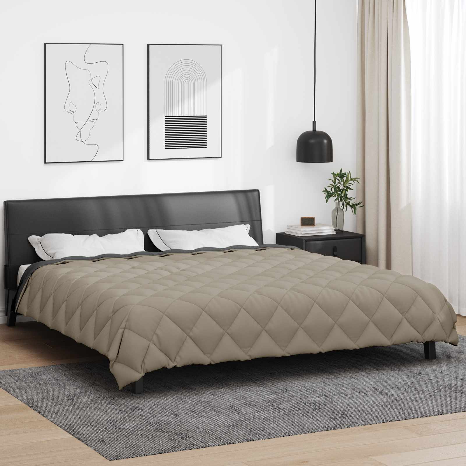 Zimska pokrivača Svijetlo siva i antracit 200 x 220 cm