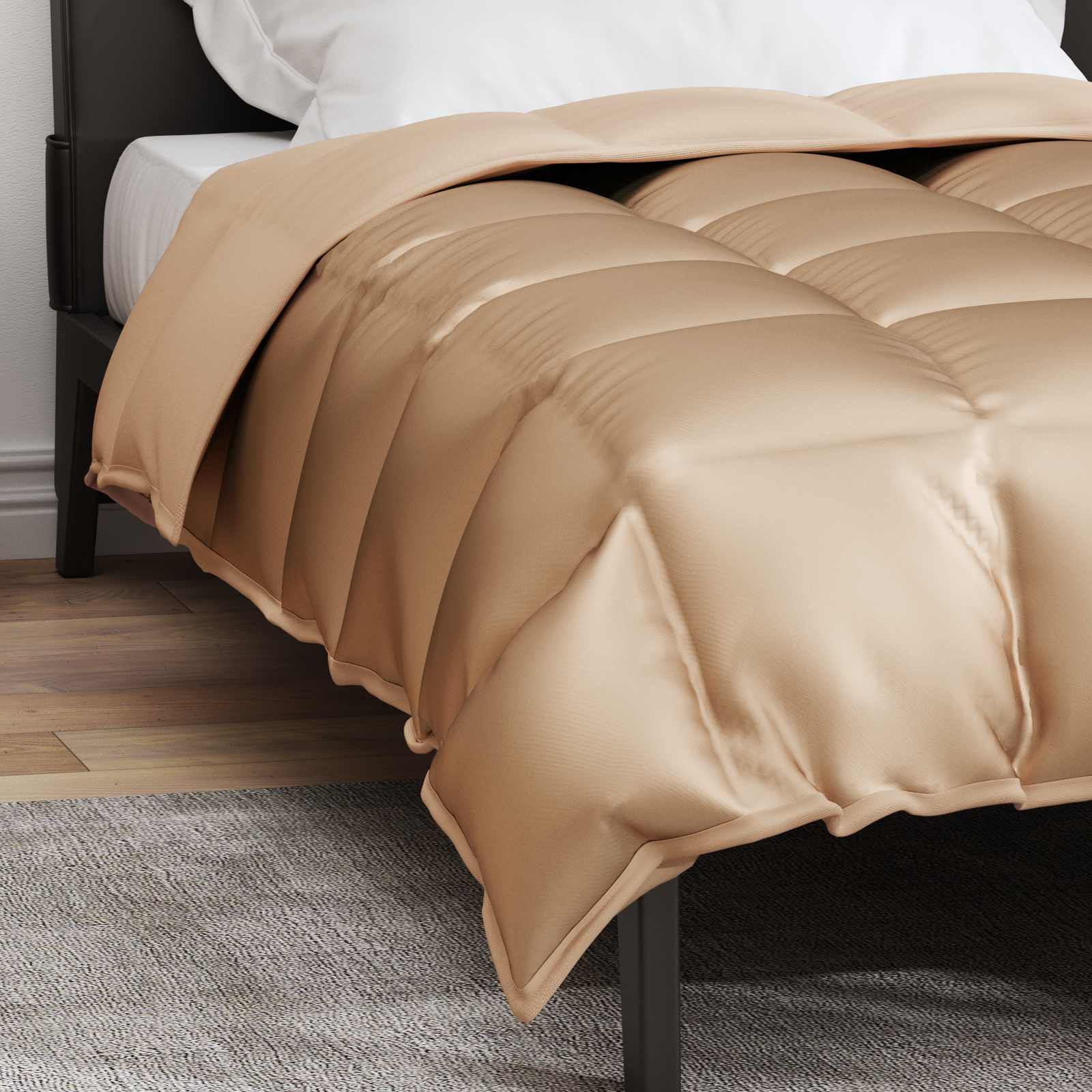 Zimska pokrivača Zlatno 140 x 220 cm Saten i mikrovlakna