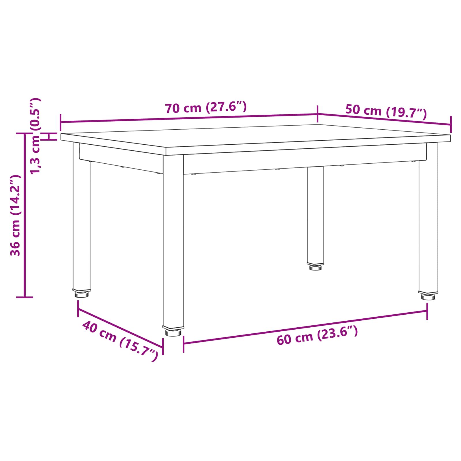 Kava Stol Sonoma 70 x 50 x 36 cm Konstruirano drvo