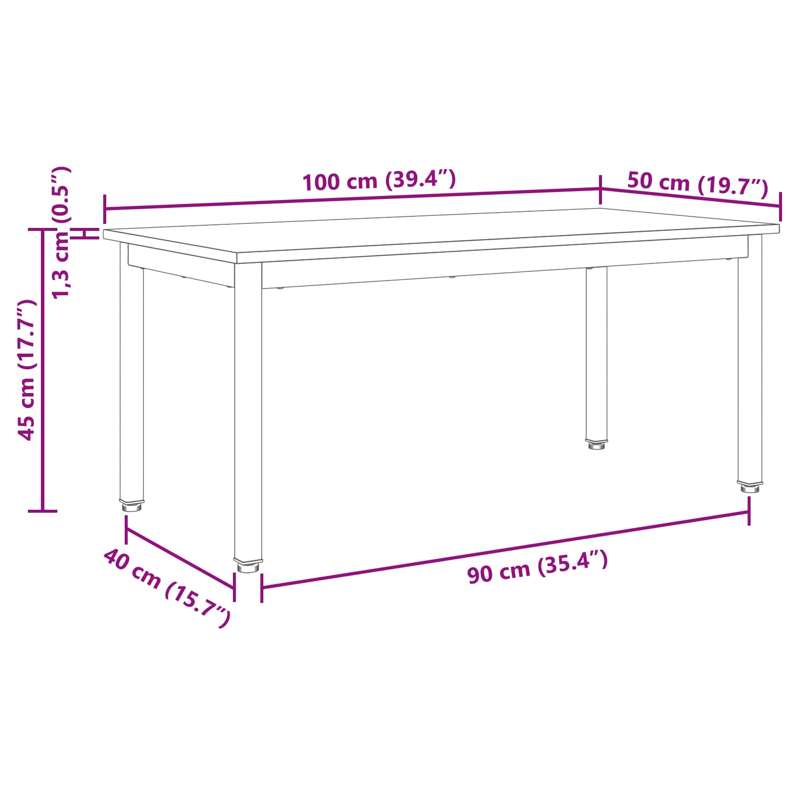 Kava Stol Siva Sonoma 100 x 50 x 45 cm Konstruirano drvo