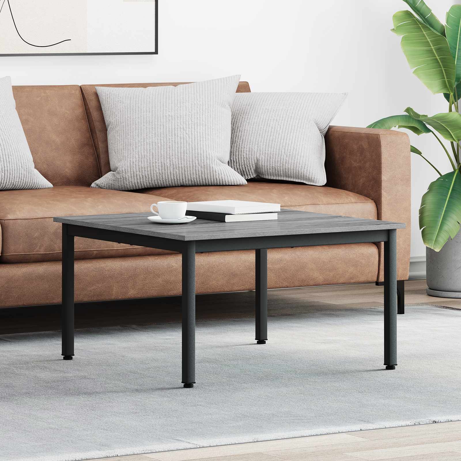 Kava Stol Siva Sonoma 80 x 80 x 45 cm Konstruirano drvo