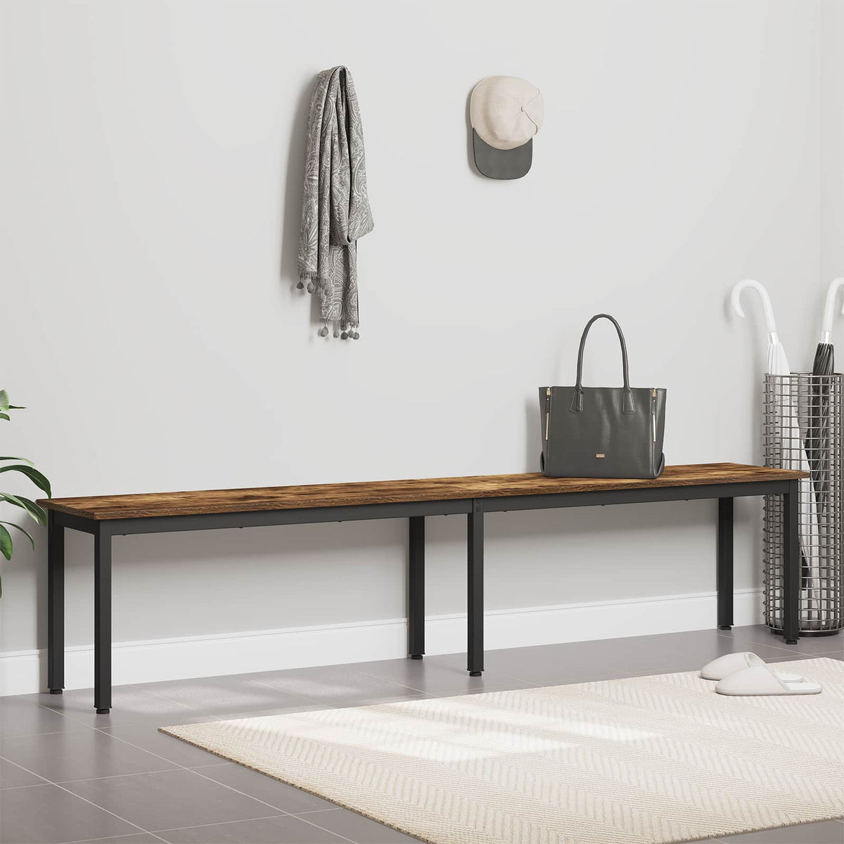 klupa Dimni hrast 200 x 35 x 45 cm Konstruirano drvo
