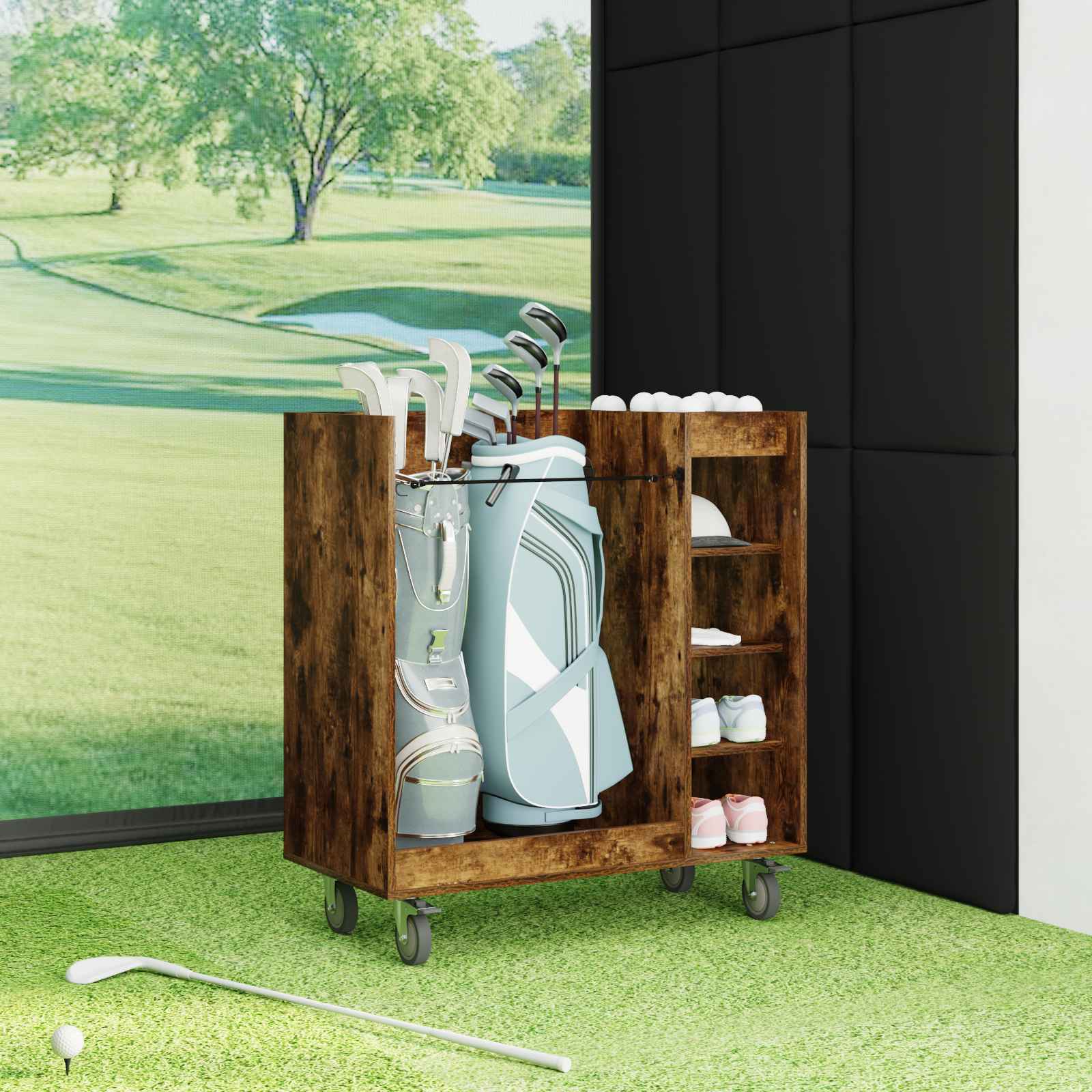 Golf ormar s kotačem Jednobojno Dimljeni hrast 90 x 45 x 98 cm