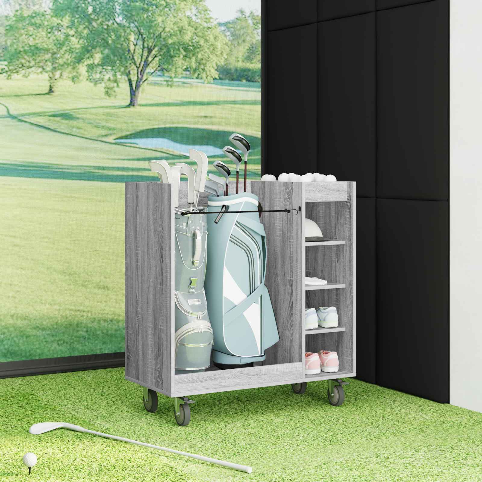 Golf ormar s kotačem Jednobojno Siva Sonoma 90 x 45 x 98 cm