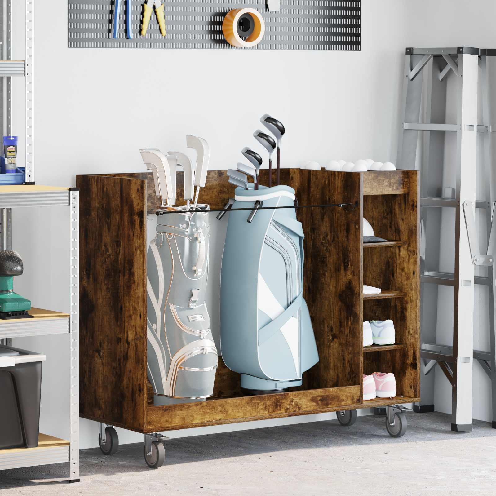 Golf ormar s kotačem Jednobojno Dimljeni hrast 120 x 45 x 98 cm