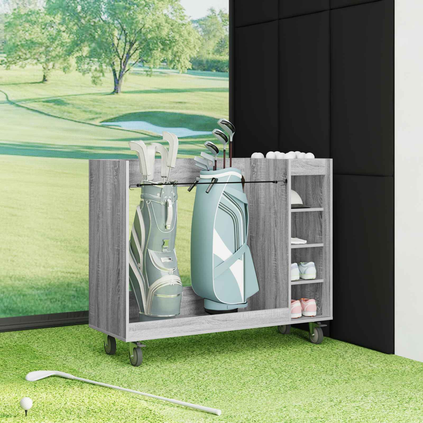 Golf ormar s kotačem Jednobojno Siva Sonoma 120 x 45 x 98 cm