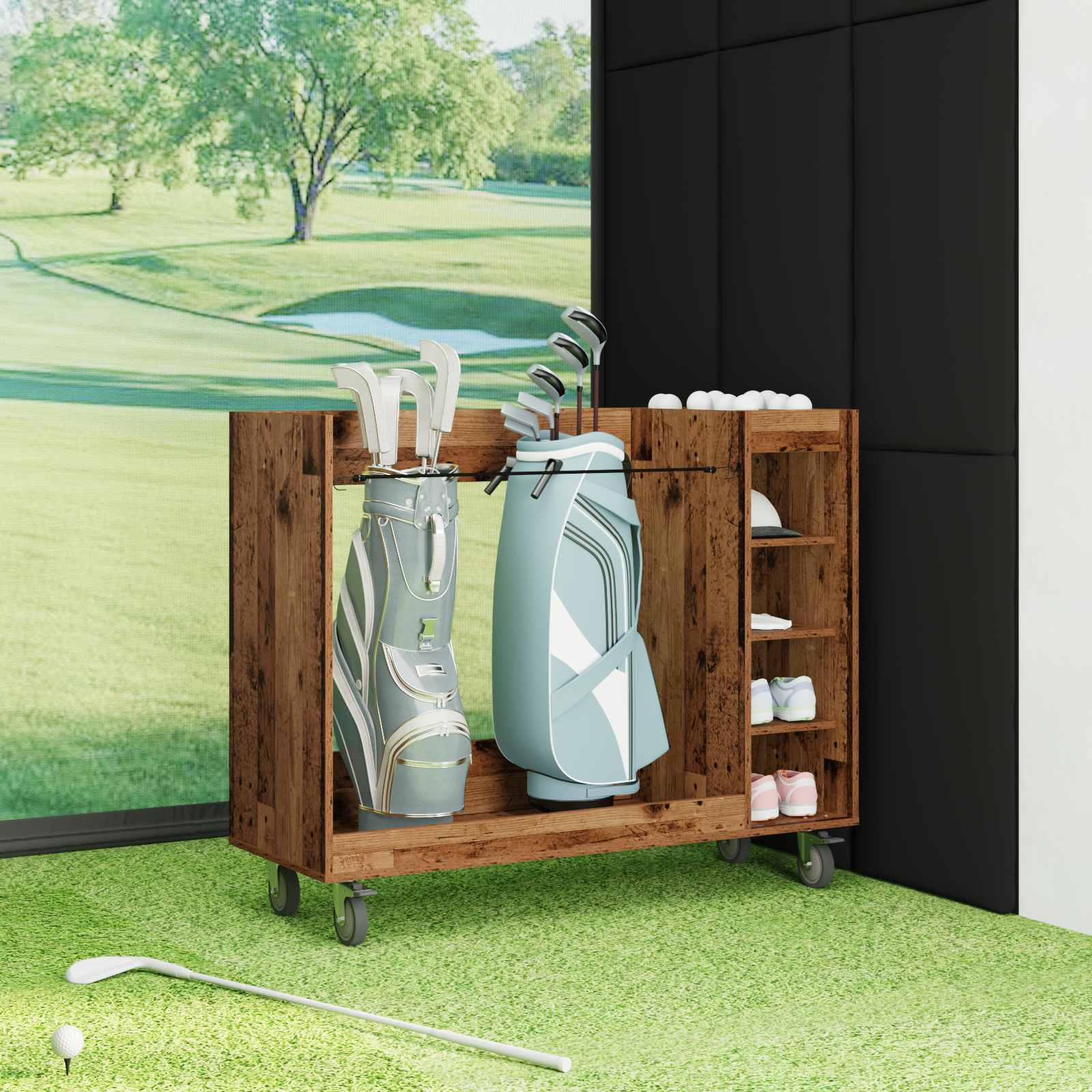 Golf ormar s kotačem Jednobojno Staro drvo 120 x 45 x 98 cm