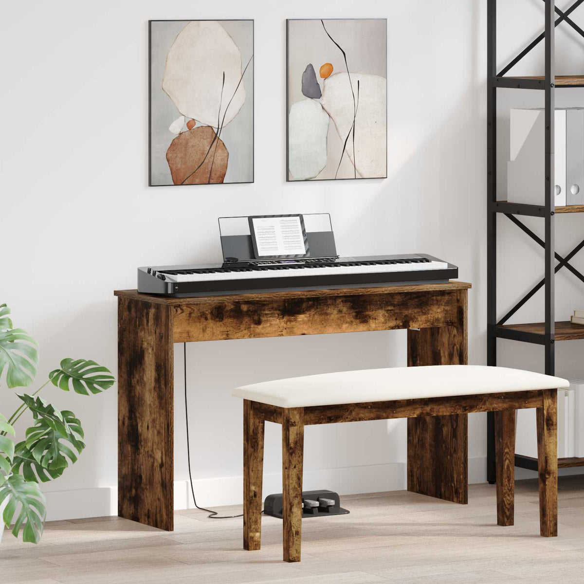 Stalak za klavijaturu Dimljeni hrast 100 x 32 x 64 cm