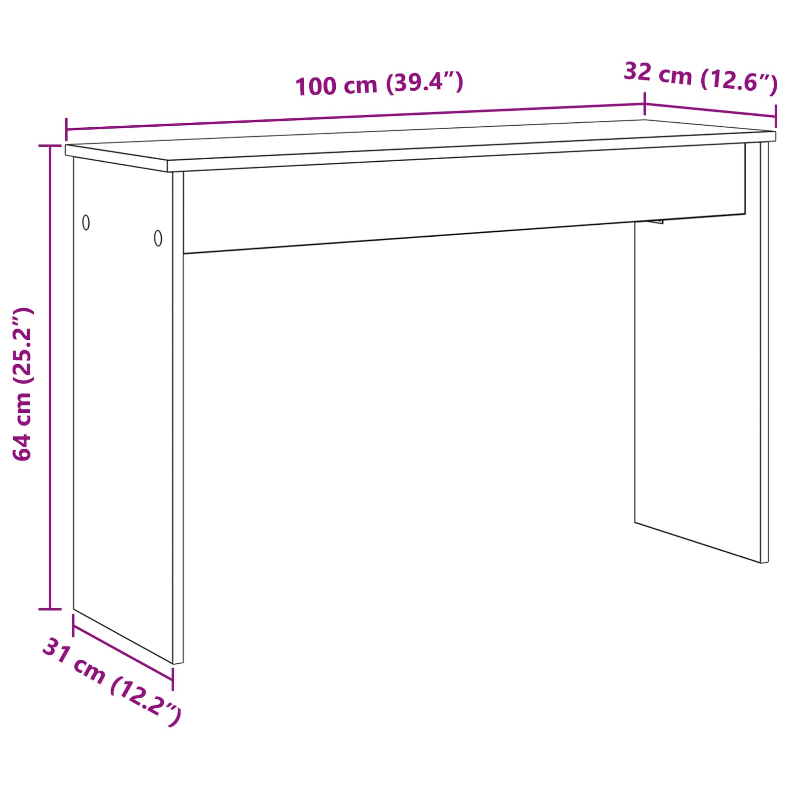 Stalak za klavijaturu Siva Sonoma 100 x 32 x 64 cm
