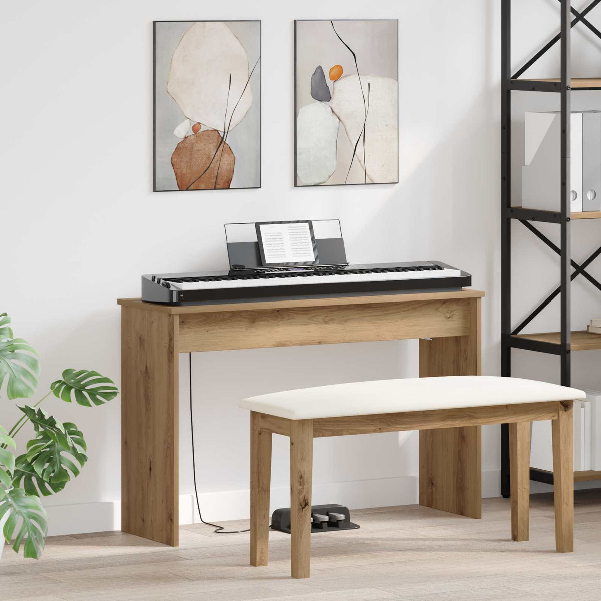 Stalak za klavijaturu Umjetnički hrast 100 x 32 x 64 cm