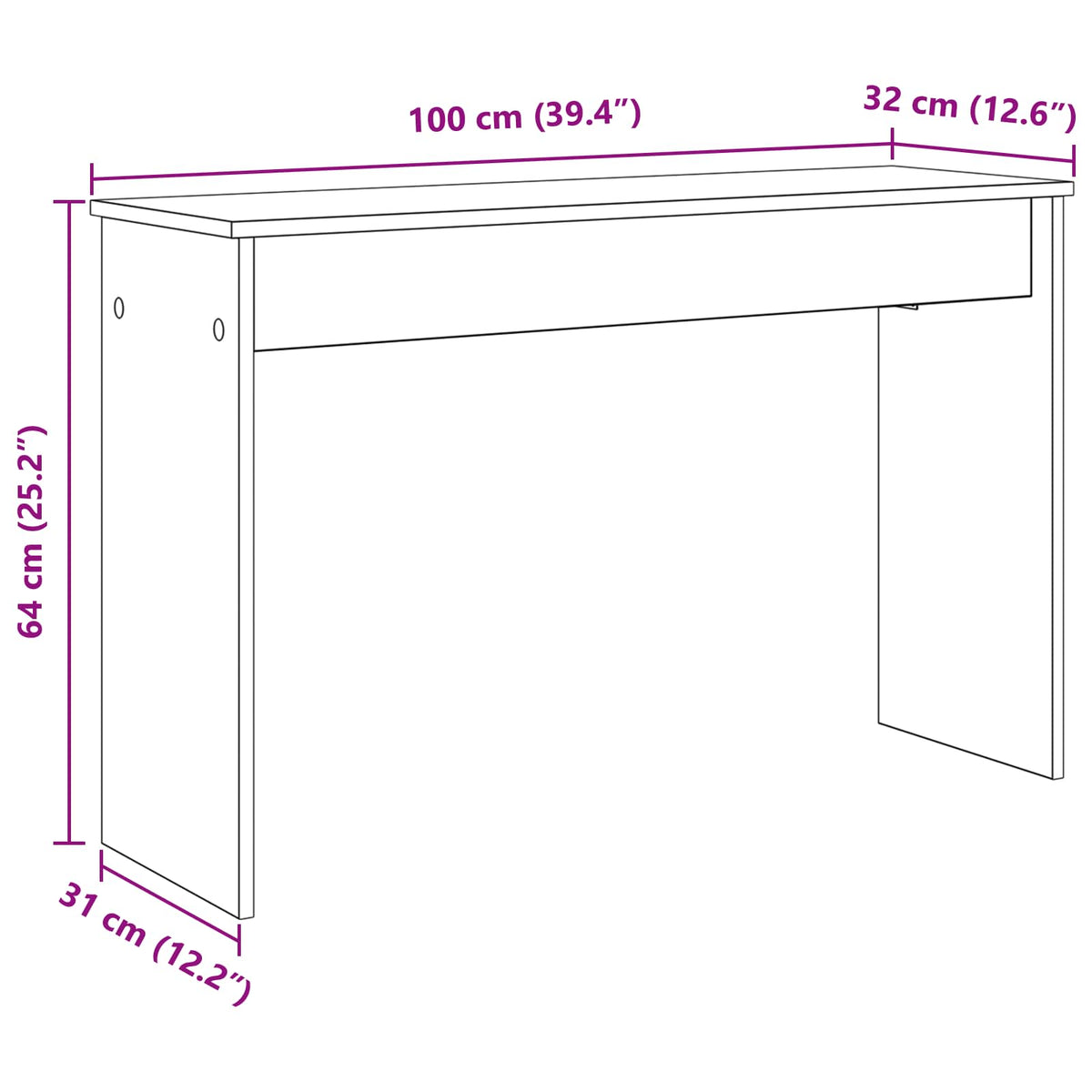 Stalak za klavijaturu Umjetnički hrast 100 x 32 x 64 cm