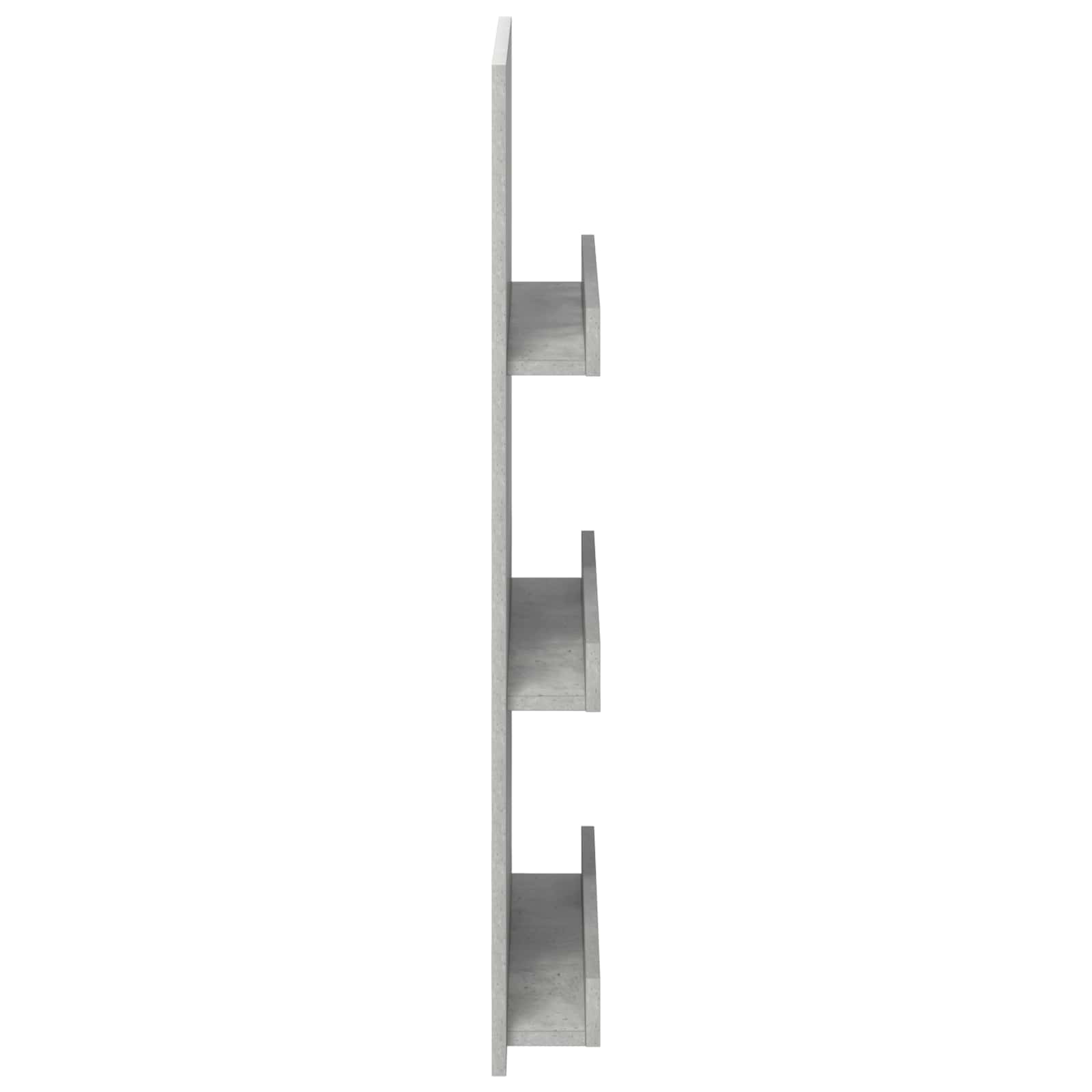 Polica za časopise s policom Betonski sivi 51 x 11 x 102 cm