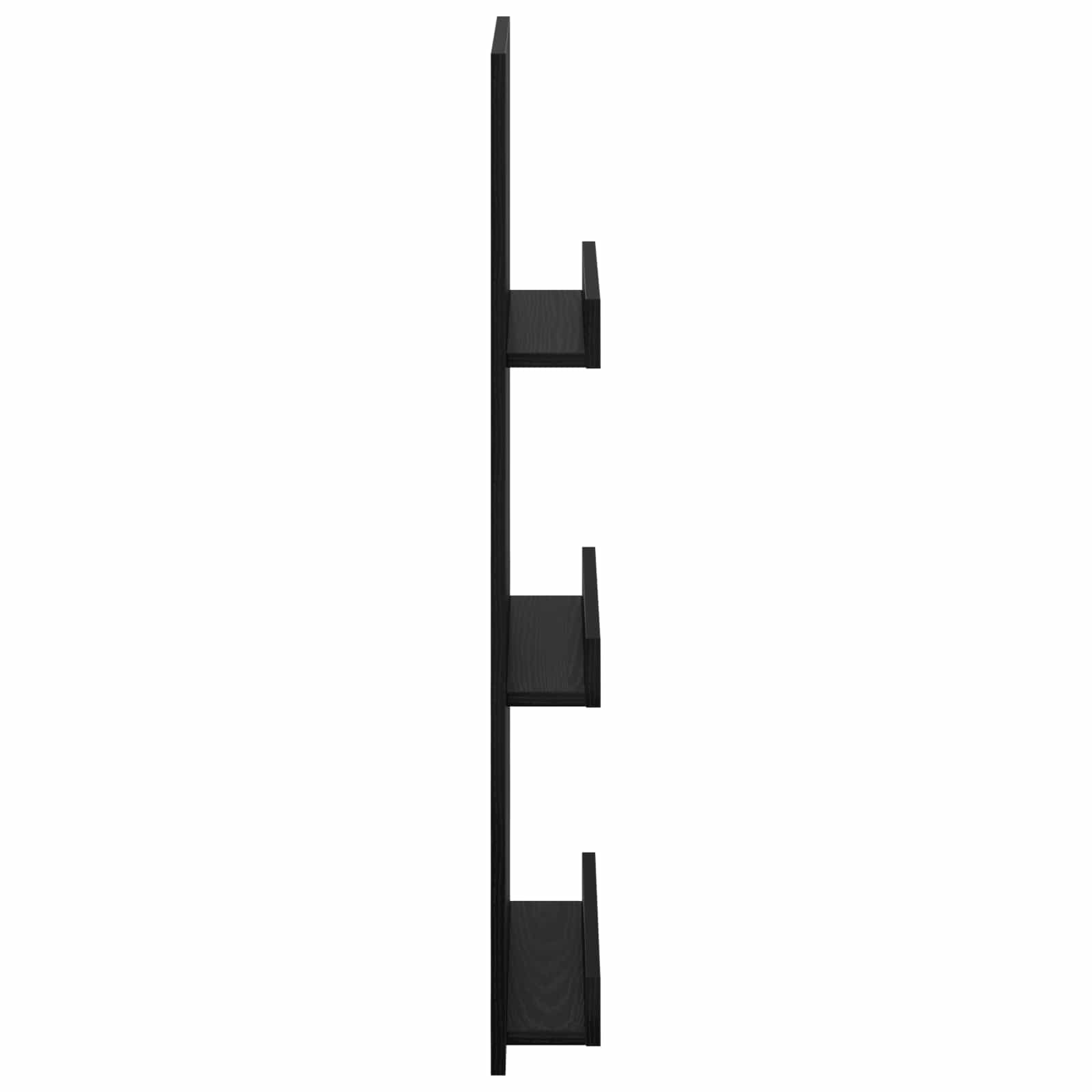 Polica za časopise s policom Crni hrast 43 x 11 x 102 cm