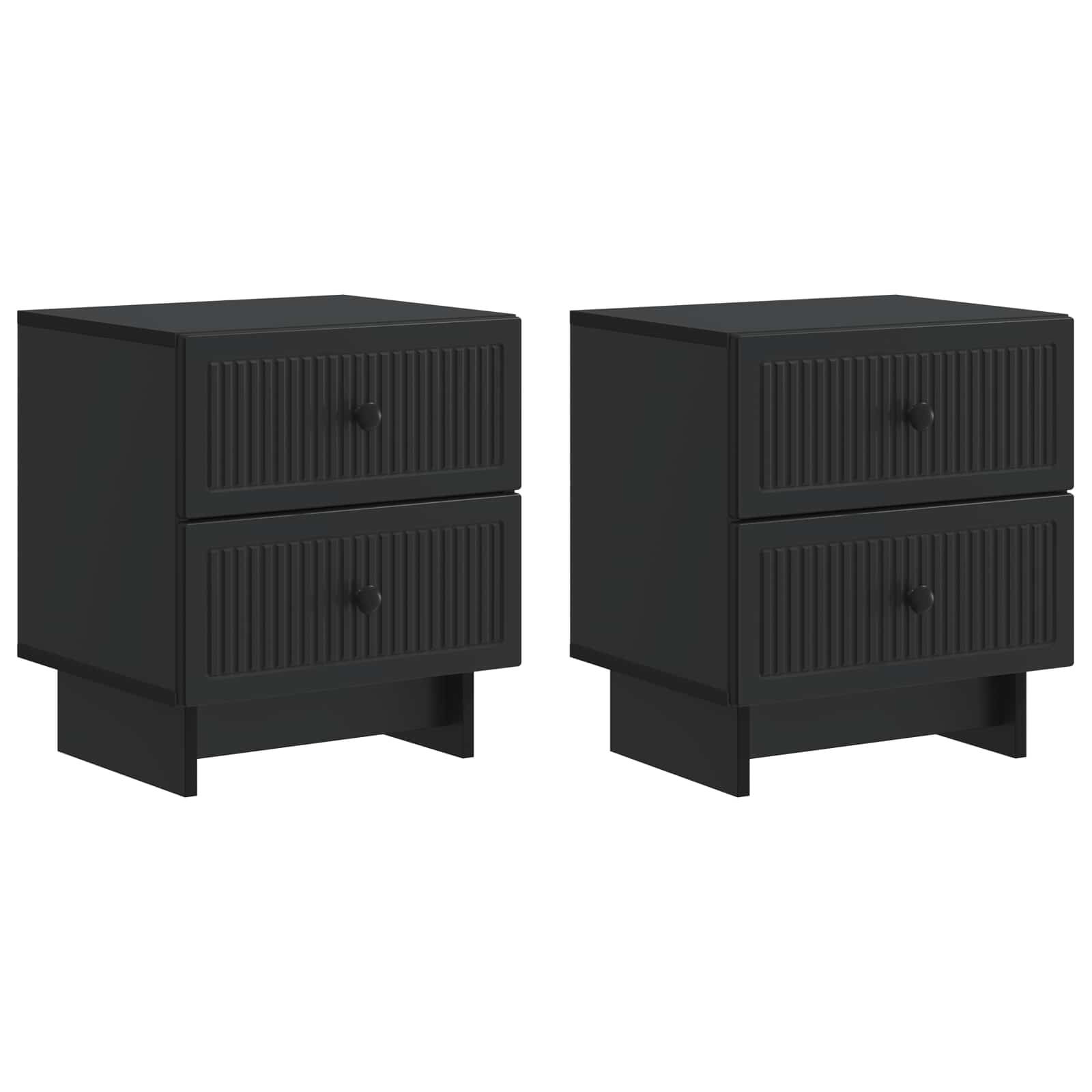 Noćni ormar 2 pcs Crna 43 x 34,5 x 47,5 cm Konstruirano drvo