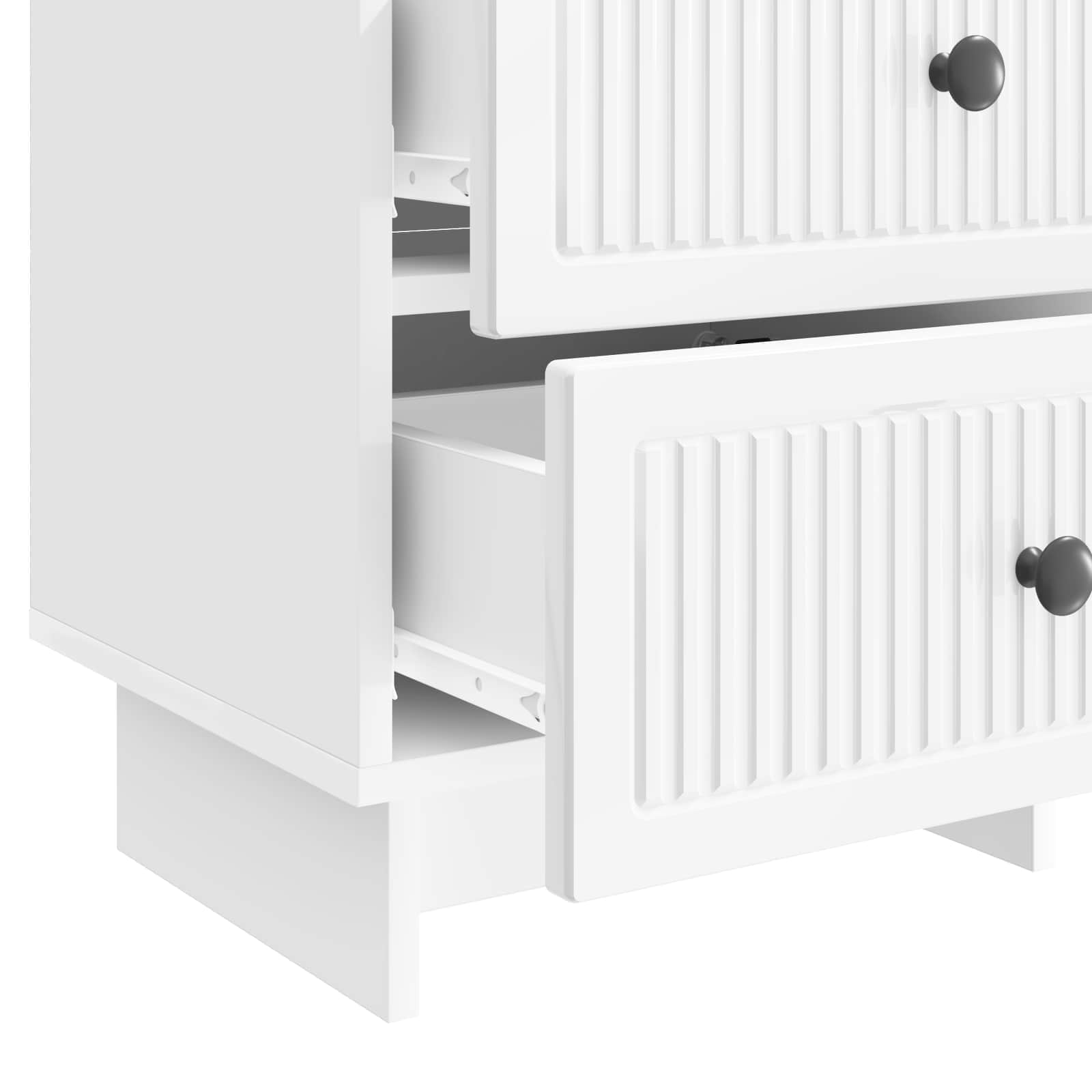 Noćni ormar 2 pcs Bijela visokog sjaja 43 x 34,5 x 47,5 cm