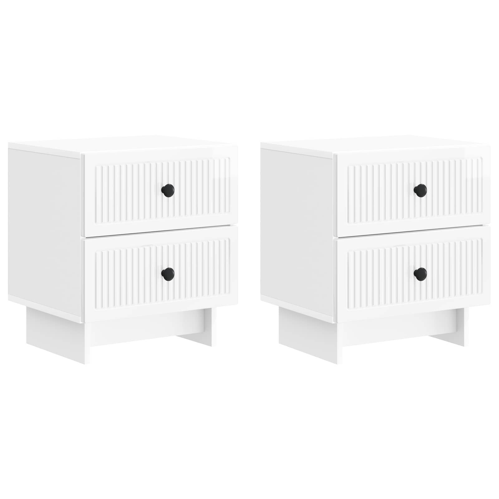 Noćni ormar 2 pcs Bijela visokog sjaja 43 x 34,5 x 47,5 cm