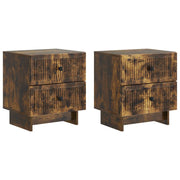 Noćni ormar s ladicama 2 pcs Dimljeni hrast 43 x 34,5 x 47,5 cm