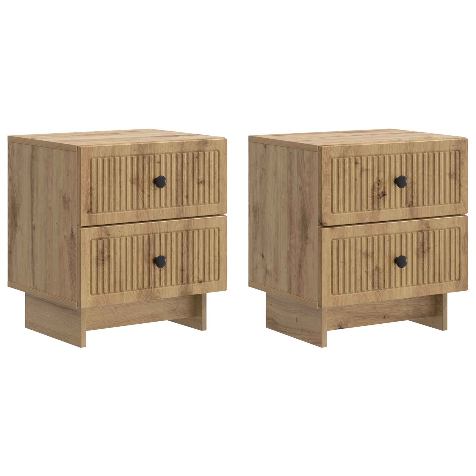 Noćni ormar s ladicama 2 pcs Hrast artisan 43 x 34,5 x 47,5 cm