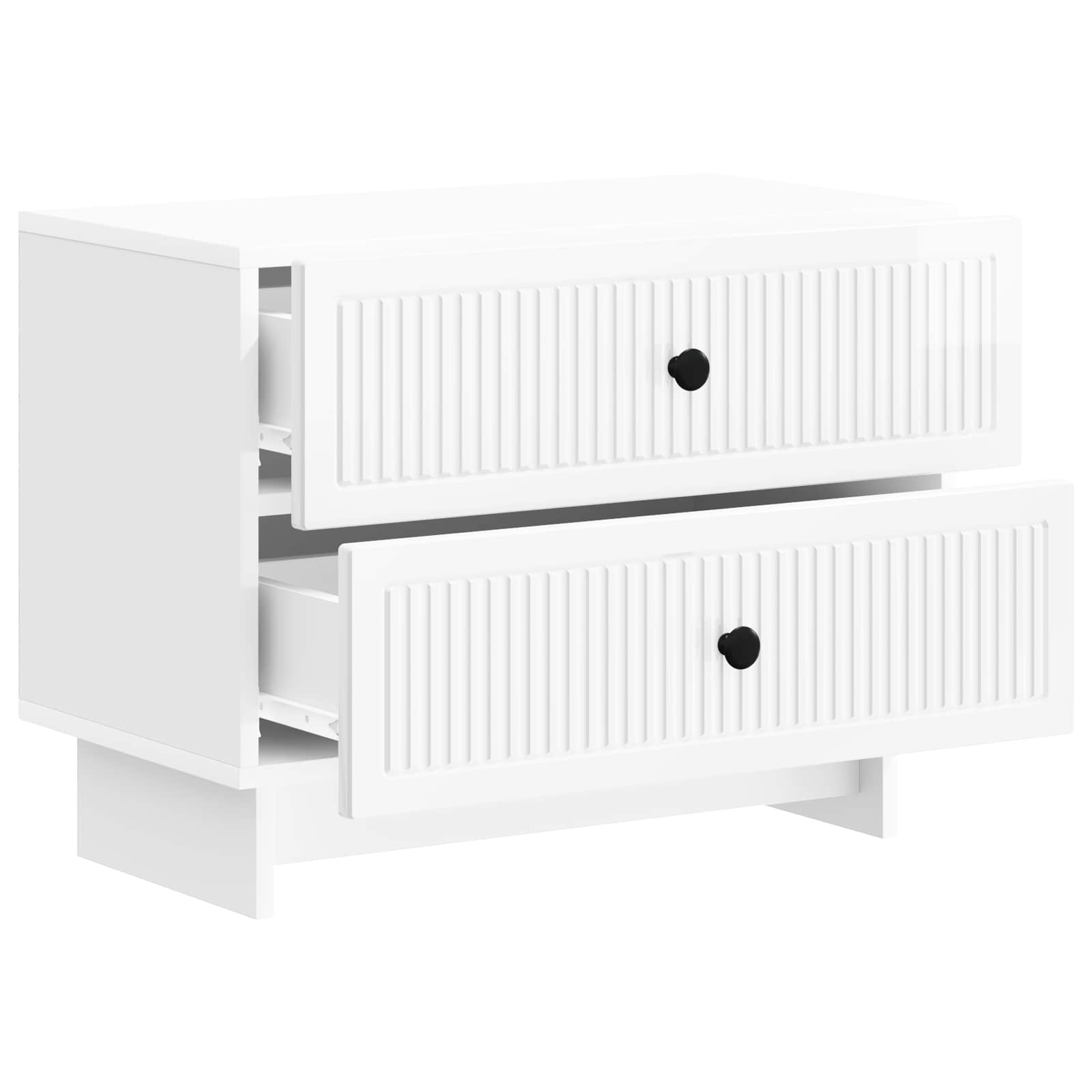 Noćni ormar s ladicama Bijela visokog sjaja 62 x 34,5 x 47,5 cm