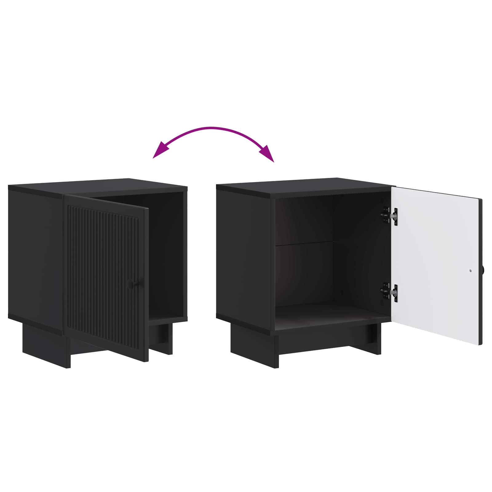 Noćni ormar 2 pcs Crna 43 x 34,5 x 50 cm Konstruirano drvo
