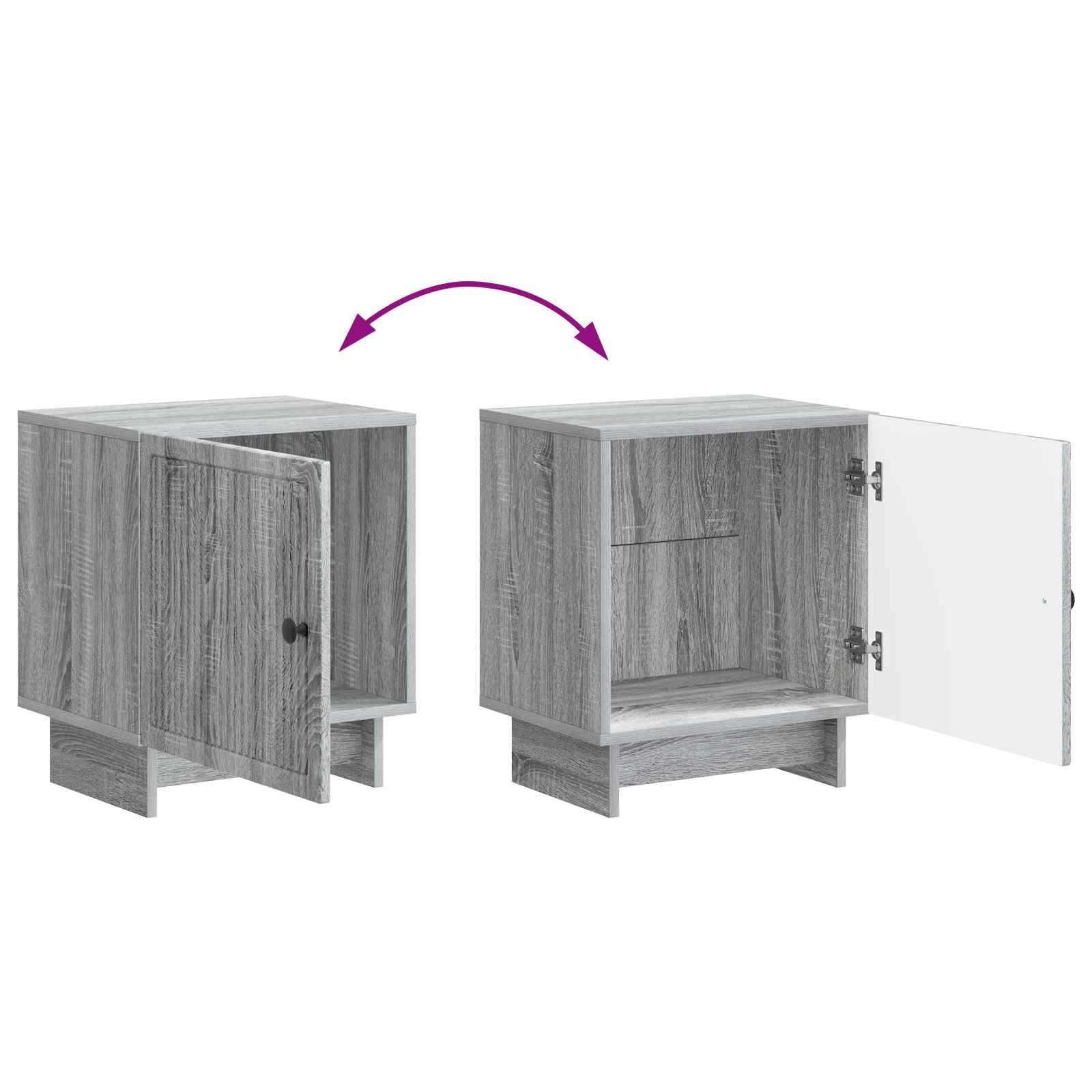 Noćni ormar 2 pcs Siva sonoma 43 x 34,5 x 50 cm