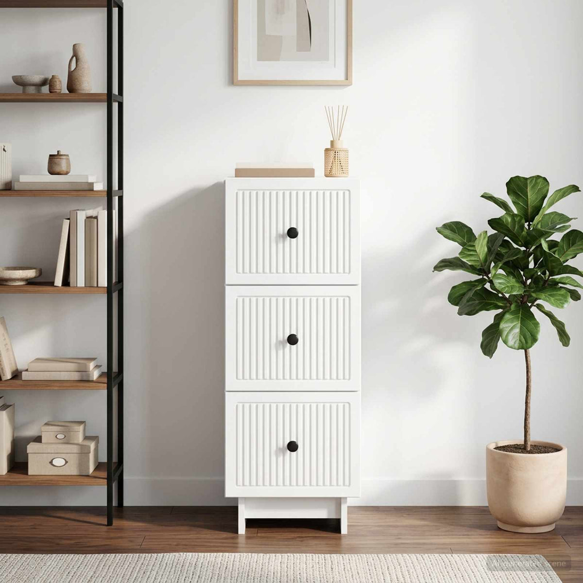 Ormar s ladicama Bijela visokog sjaja 33 x 34,5 x 90 cm