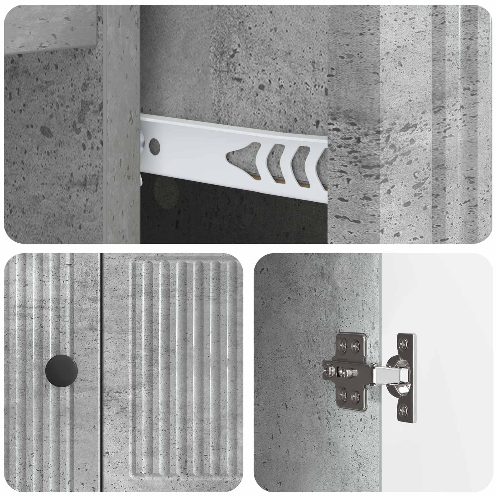 Kreveta Betonska siva 66 x 34,5 x 90 cm Konstruirano drvo