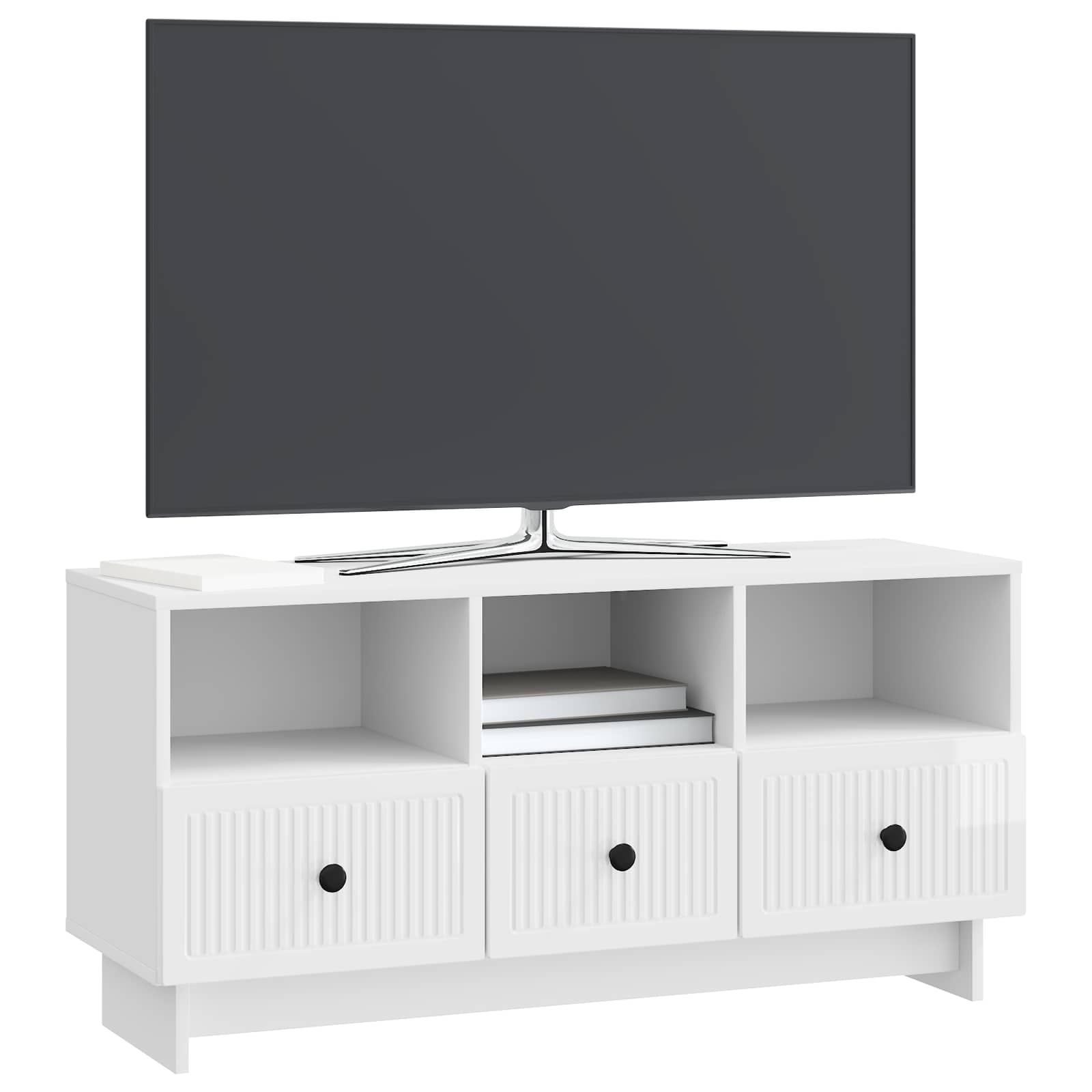 TV ormar s ladicama Bijela visokog sjaja 102 x 34,5 x 50 cm