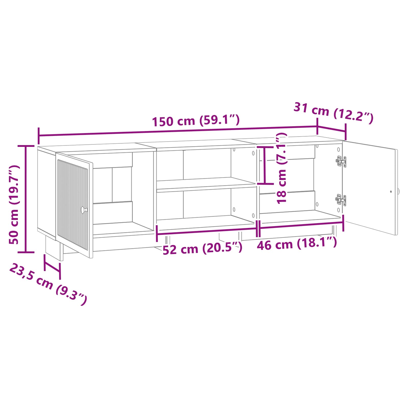 TV ormar Bijeli 150 x 31 x 50 cm Konstrukcijsko drvo