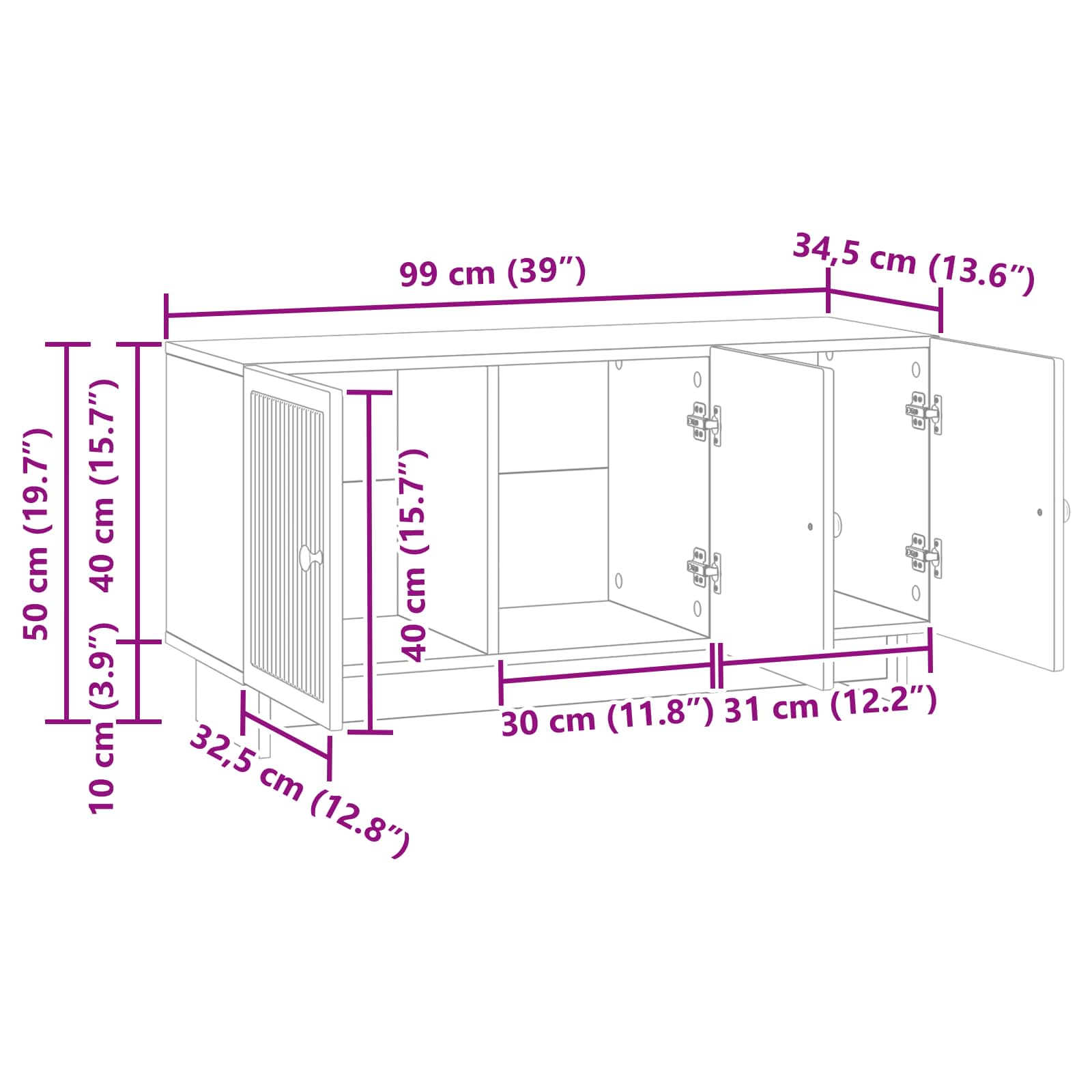 TV ormar Betonska siva 99 x 34,5 x 50 cm Konstruirano drvo