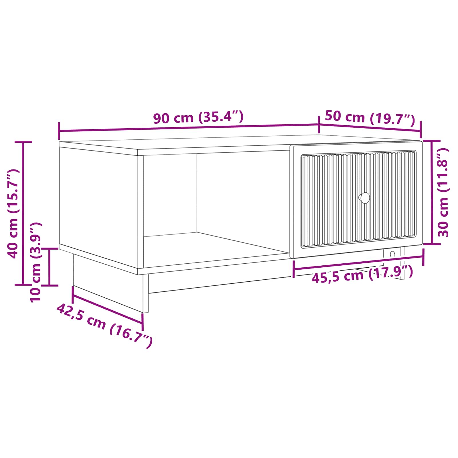Kava Stol Hrast sonoma 90 x 50 x 40 cm Konstruirano drvo