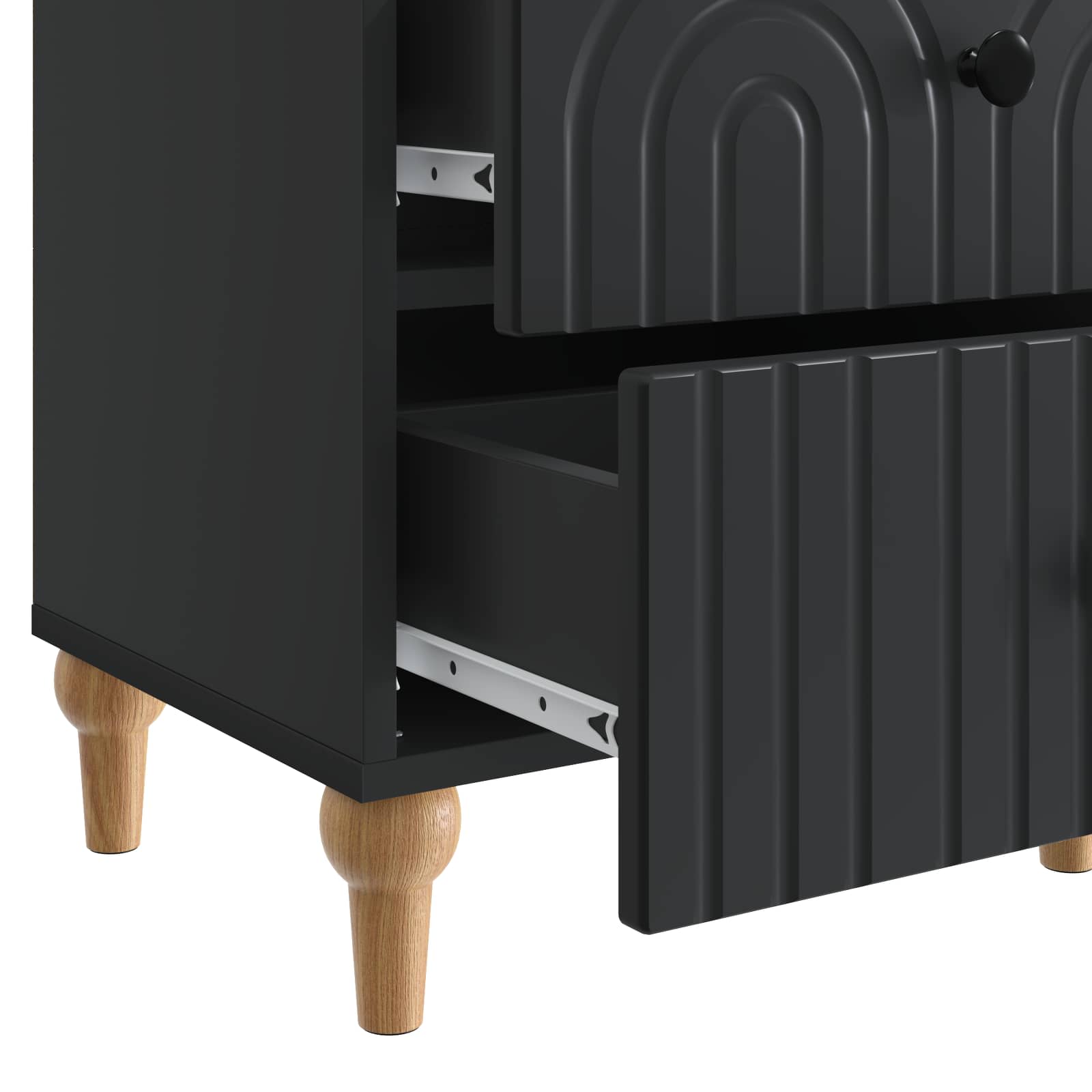 Noćni ormar 2 pcs Crna 43 x 34,5 x 48 cm Konstruirano drvo