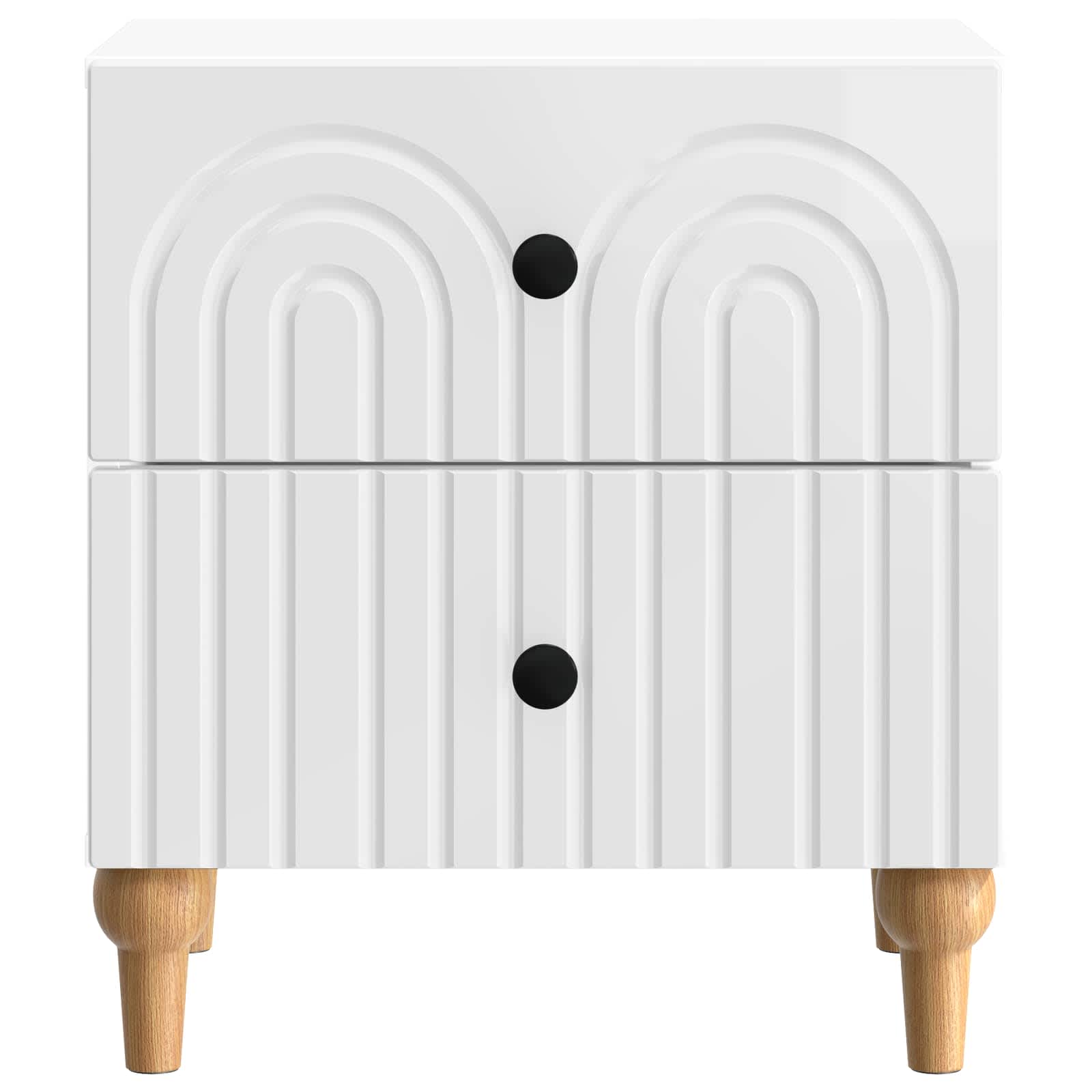 Noćni ormar 2 pcs Bijela visokog sjaja 43 x 34,5 x 48 cm