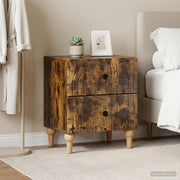 Noćni ormar s ladicama 2 pcs Dimljeni hrast 43 x 34,5 x 48 cm