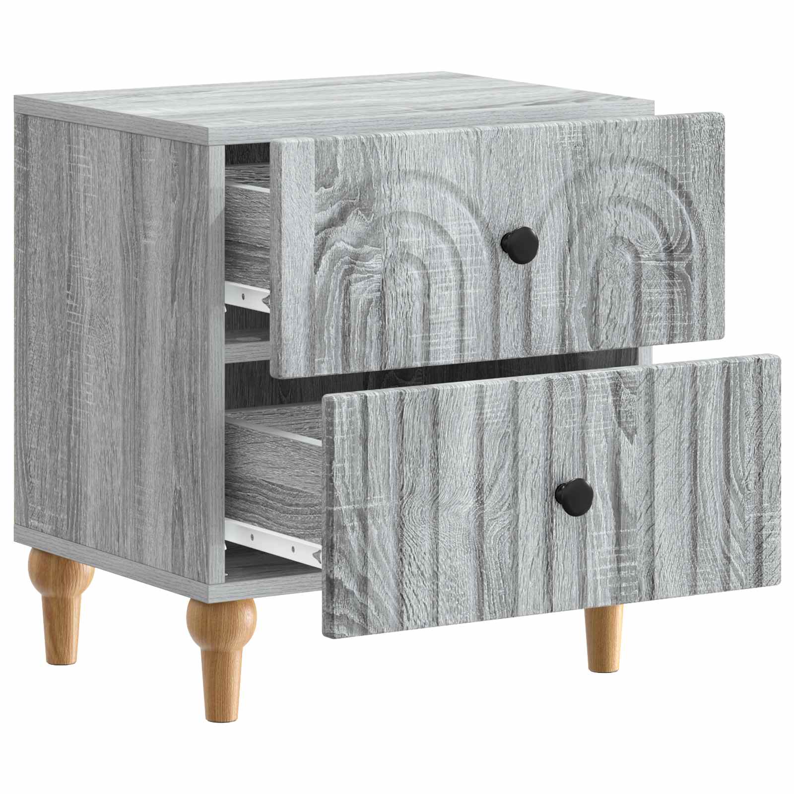 Noćni ormar s ladicama 2 pcs Siva sonoma 43 x 34,5 x 48 cm