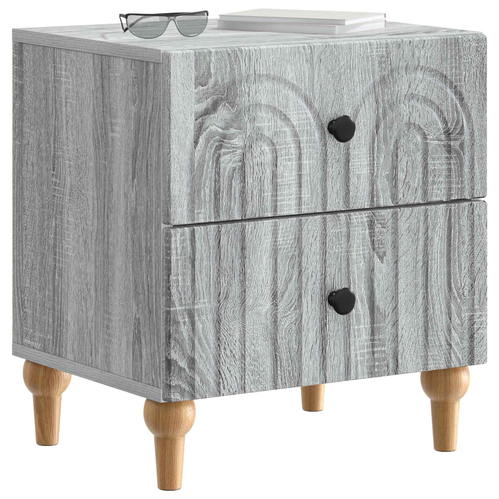 Noćni ormar s ladicama 2 pcs Siva sonoma 43 x 34,5 x 48 cm