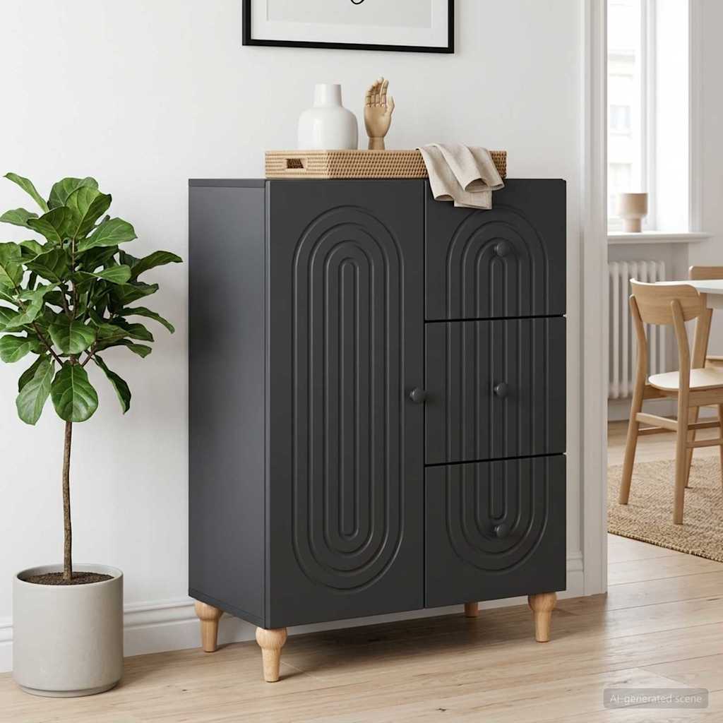 Kreveta s ladicama Crna 66 x 34,5 x 90 cm Konstruirano drvo