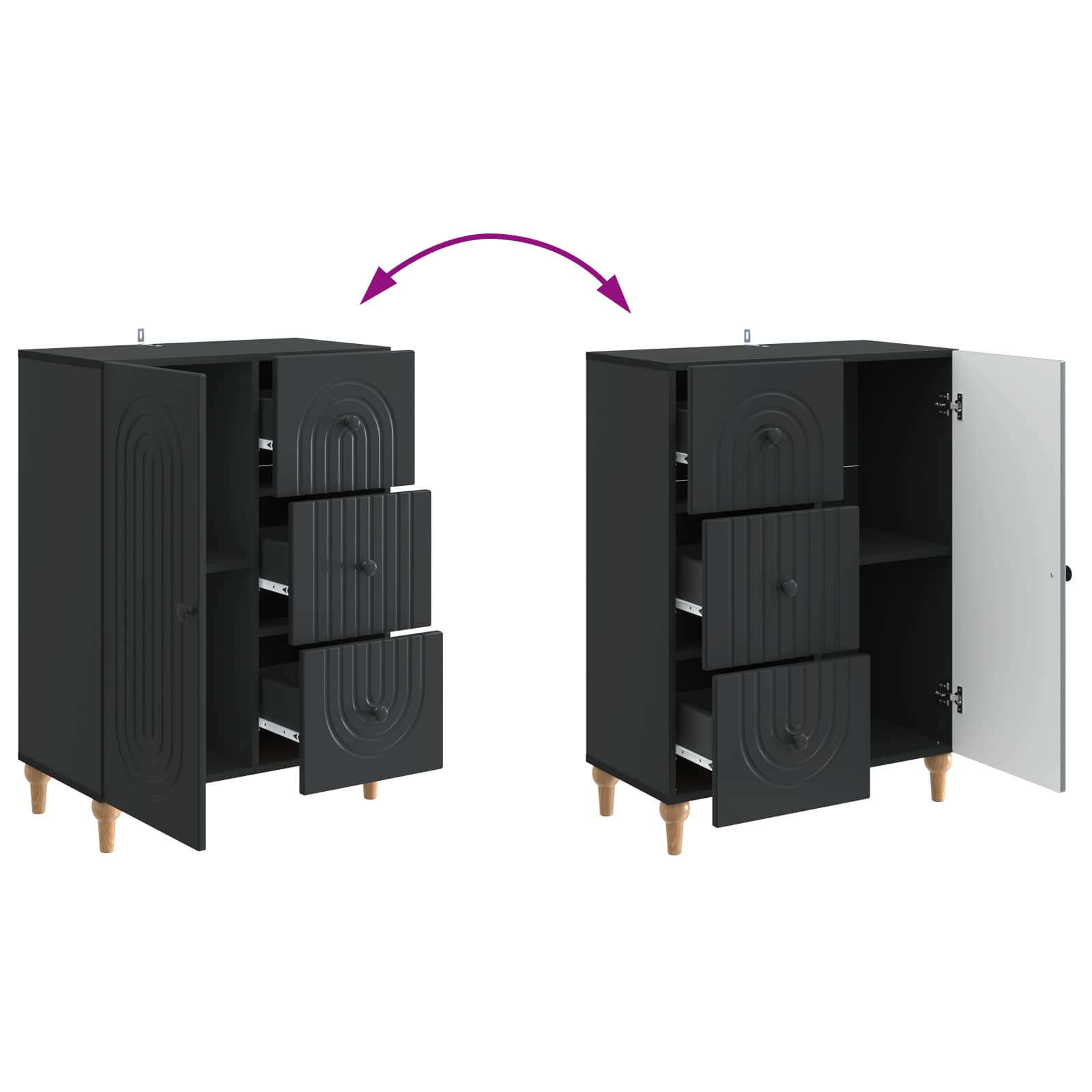 Kreveta s ladicama Crna 66 x 34,5 x 90 cm Konstruirano drvo