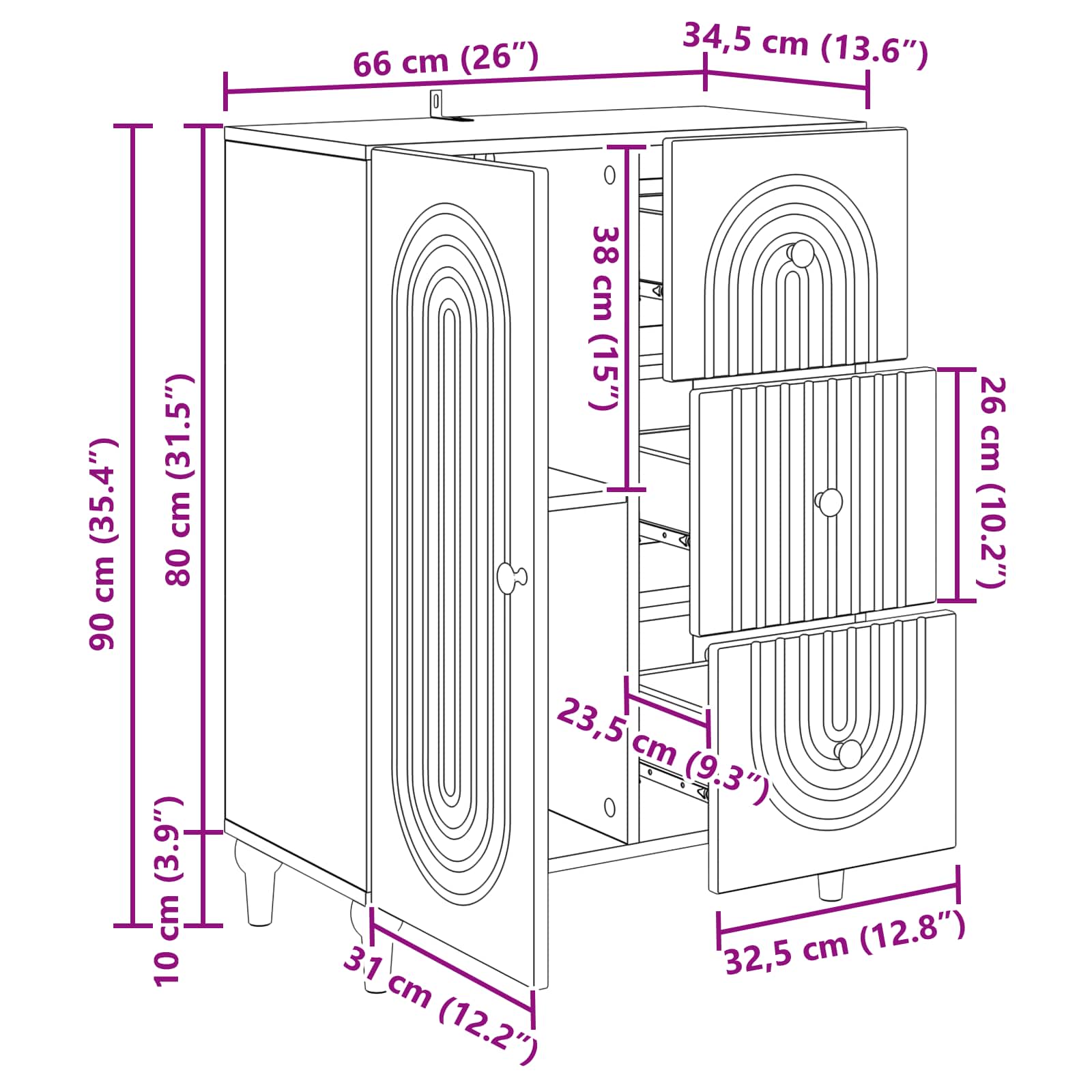 Kreveta s ladicama Crna 66 x 34,5 x 90 cm Konstruirano drvo