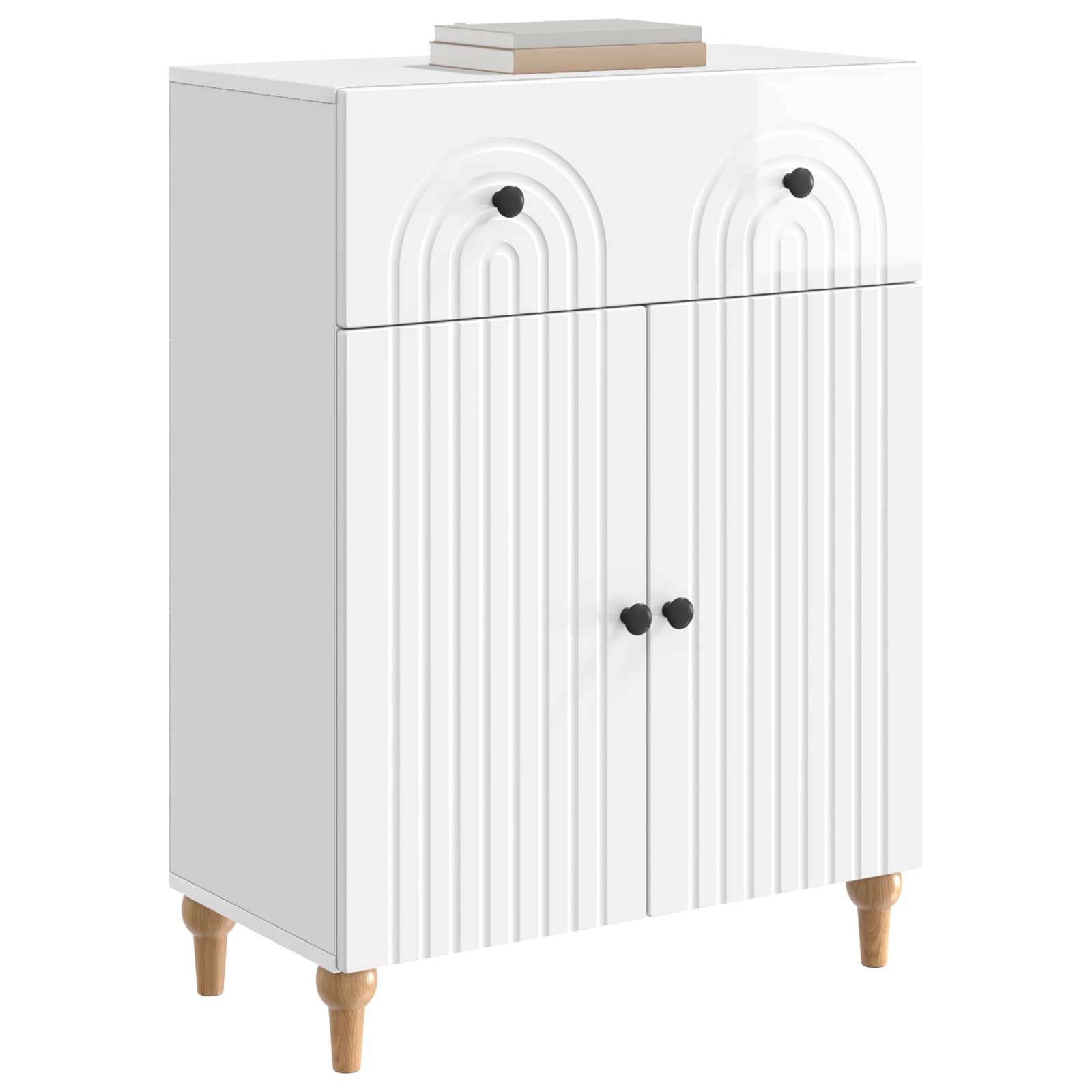 Kreveta s ladicama Bijela visokog sjaja 66 x 34,5 x 90 cm