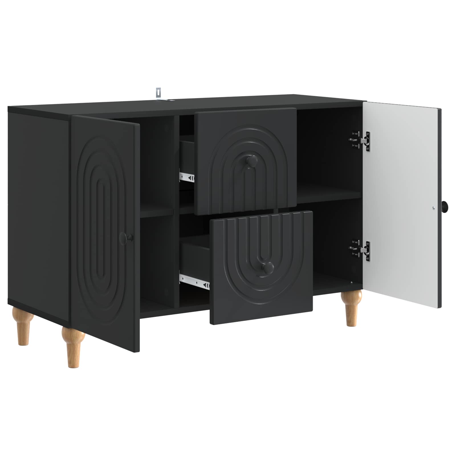 TV ormar s ladicama Crna 89 x 34,5 x 60 cm Konstruirano drvo