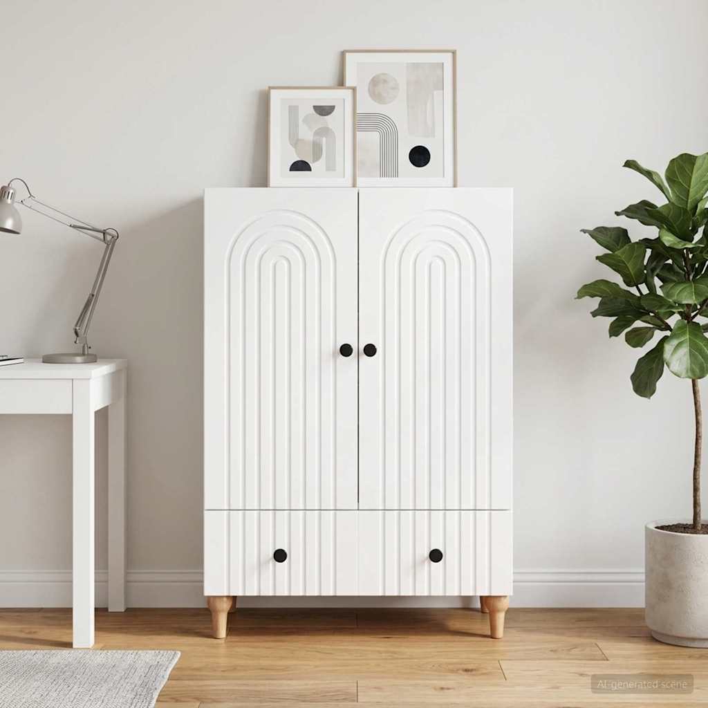 Kreveta s ladicama Bijela visokog sjaja 66 x 34,5 x 95 cm