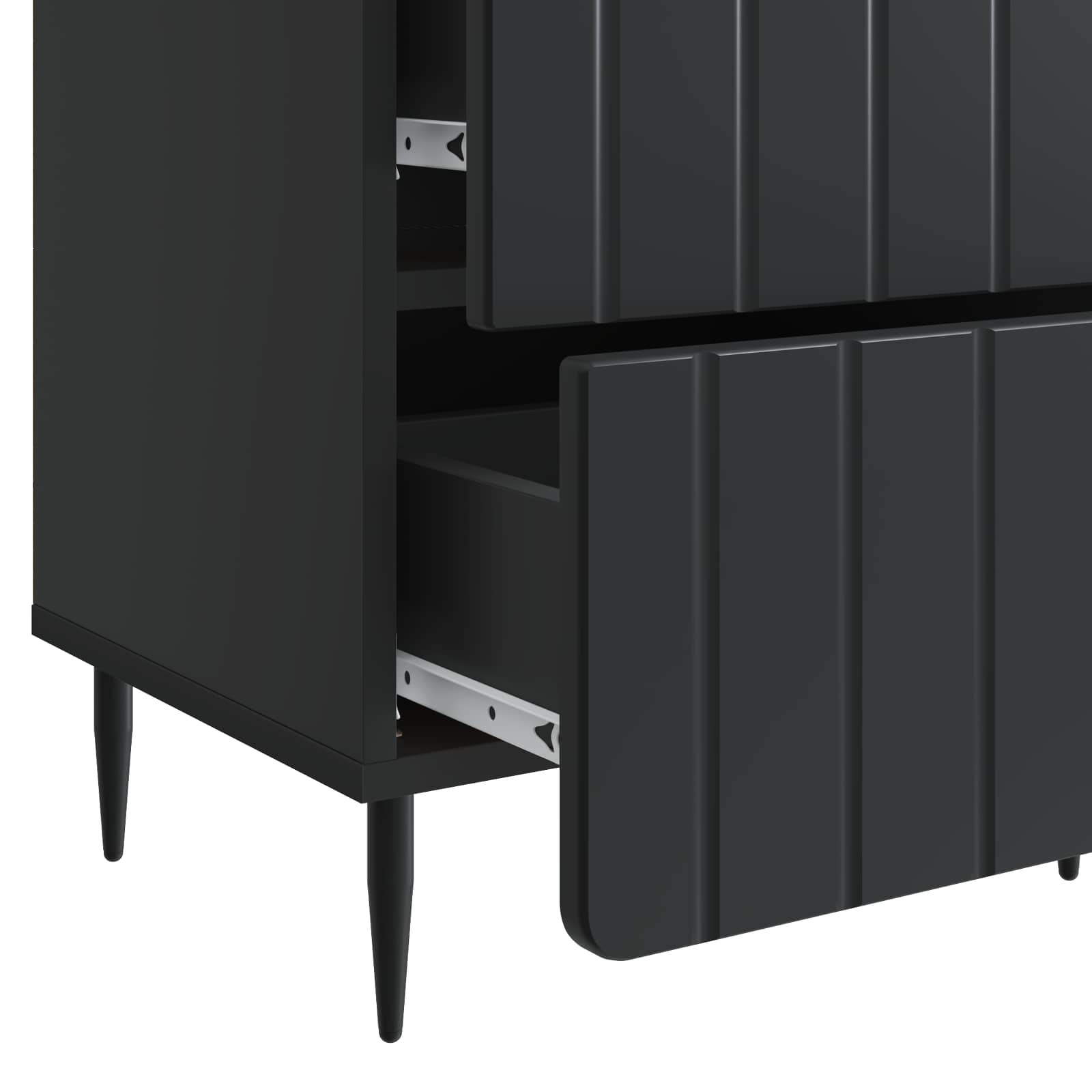Noćni ormar 2 pcs Crna 43 x 34,5 x 49,5 cm Konstruirano drvo