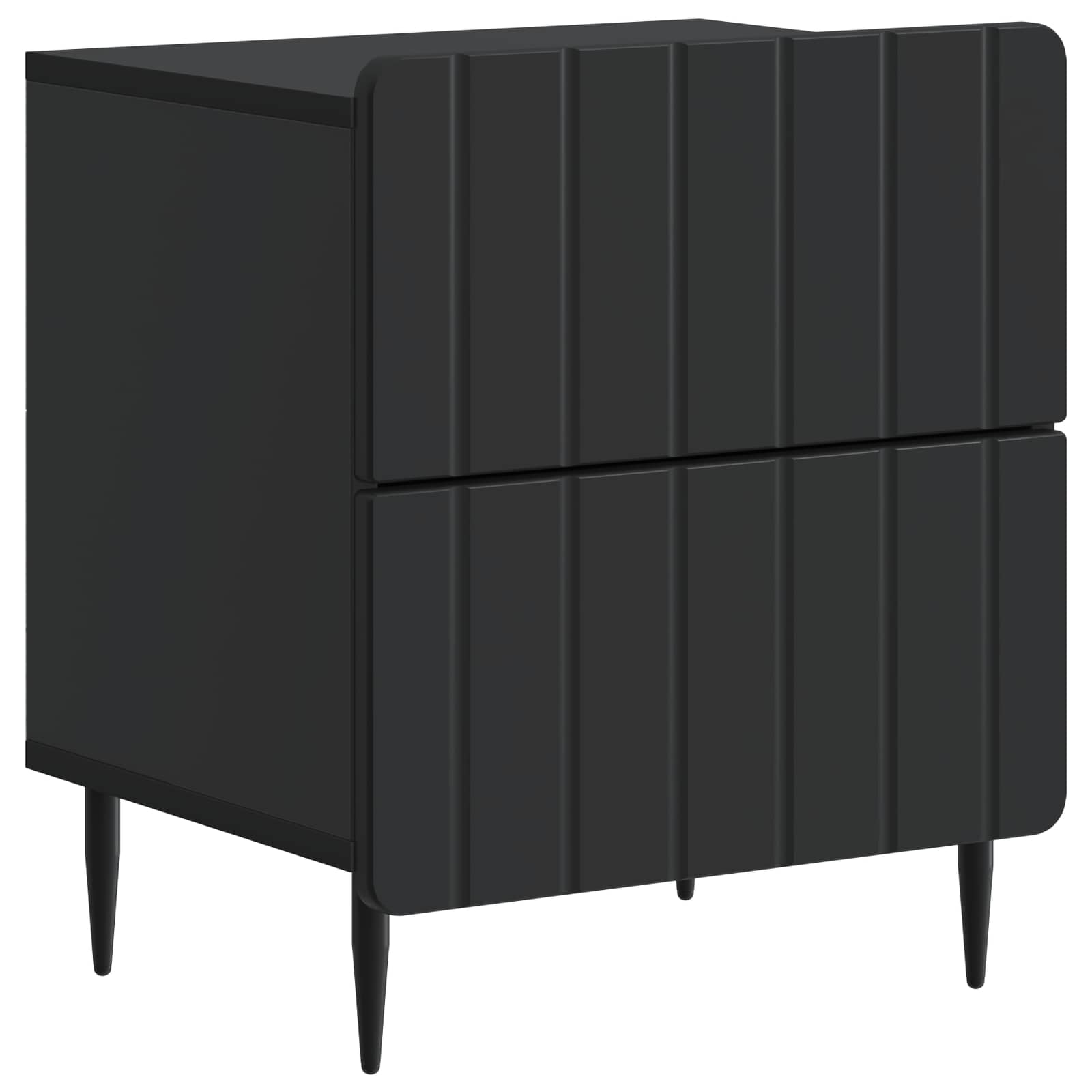 Noćni ormar 2 pcs Crna 43 x 34,5 x 49,5 cm Konstruirano drvo