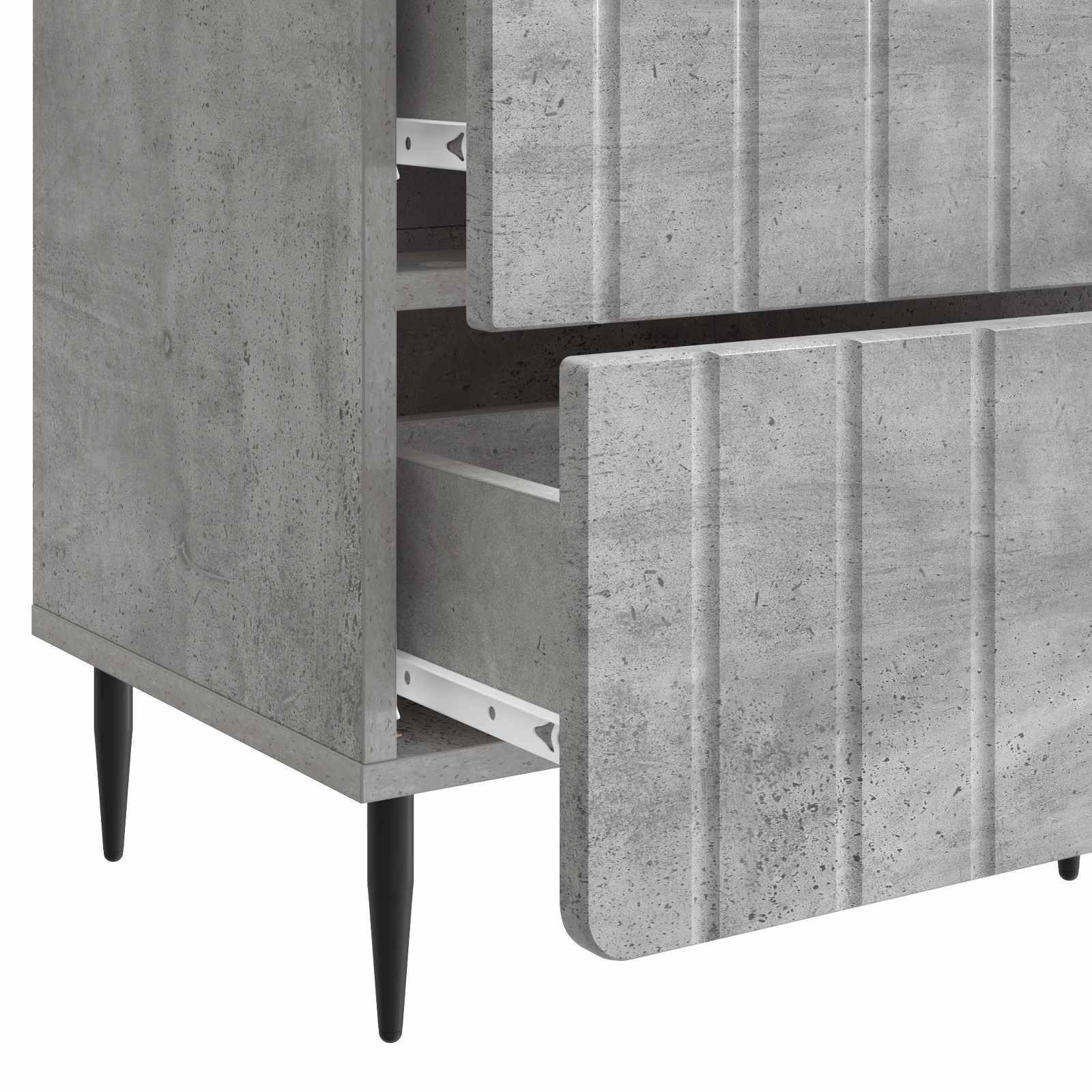 Noćni ormar s ladicama 2 pcs Betonska siva 43 x 34,5 x 49,5 cm