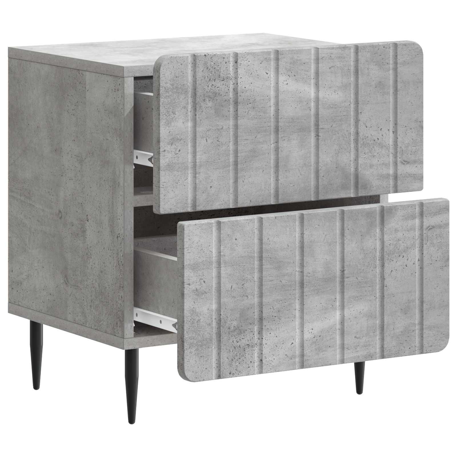 Noćni ormar s ladicama 2 pcs Betonska siva 43 x 34,5 x 49,5 cm